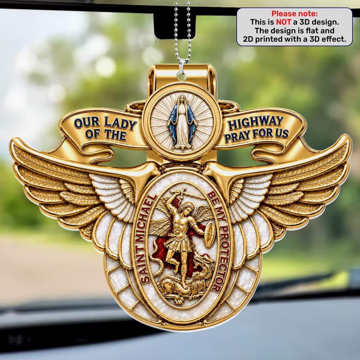 Joymade Car Acrylic Hanging Ornament, Blessed Journey Protector