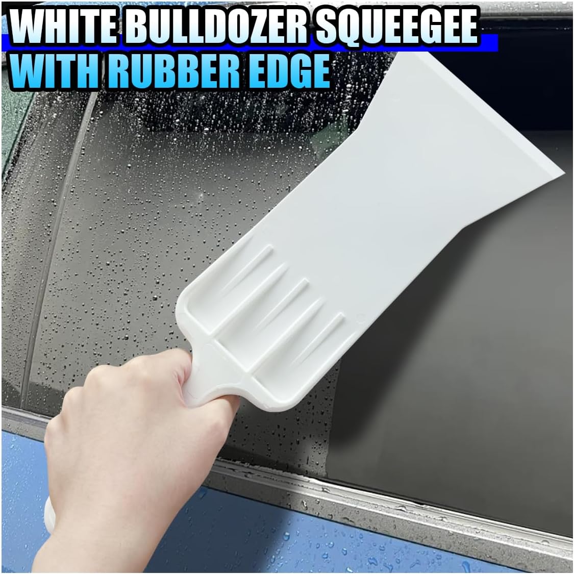 3PCS Car Bulldozer Squeegee, Long Handle Flat Glass Window Film Tint Tools, Scrubber Paddle Squeegee for Car Front Rear Windows Windshield Cleaning, Vinyl Wrap, Snow Frost Ice Removal