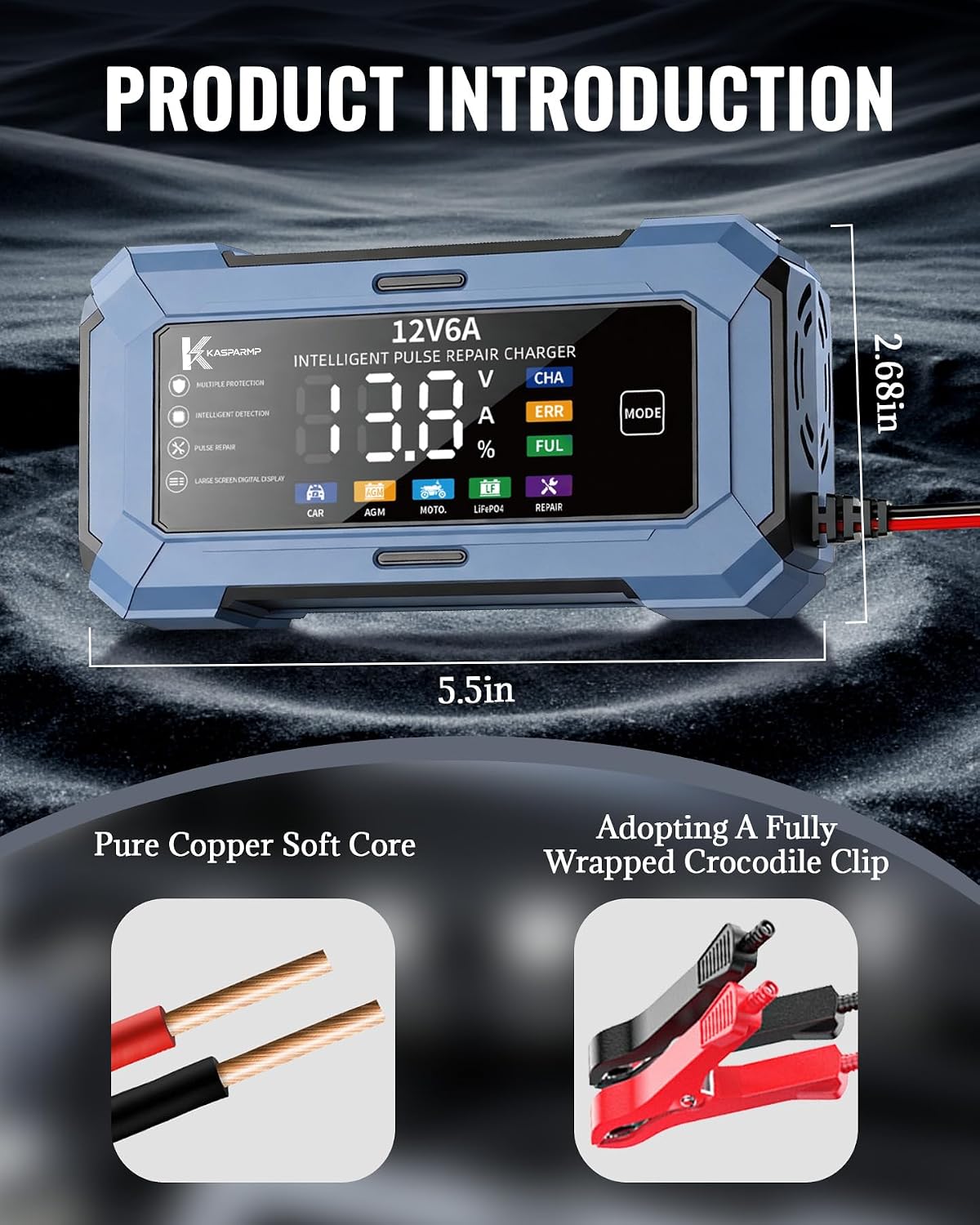 Car Battery Charger Battery Maintainer for Automatic Trickle Charger