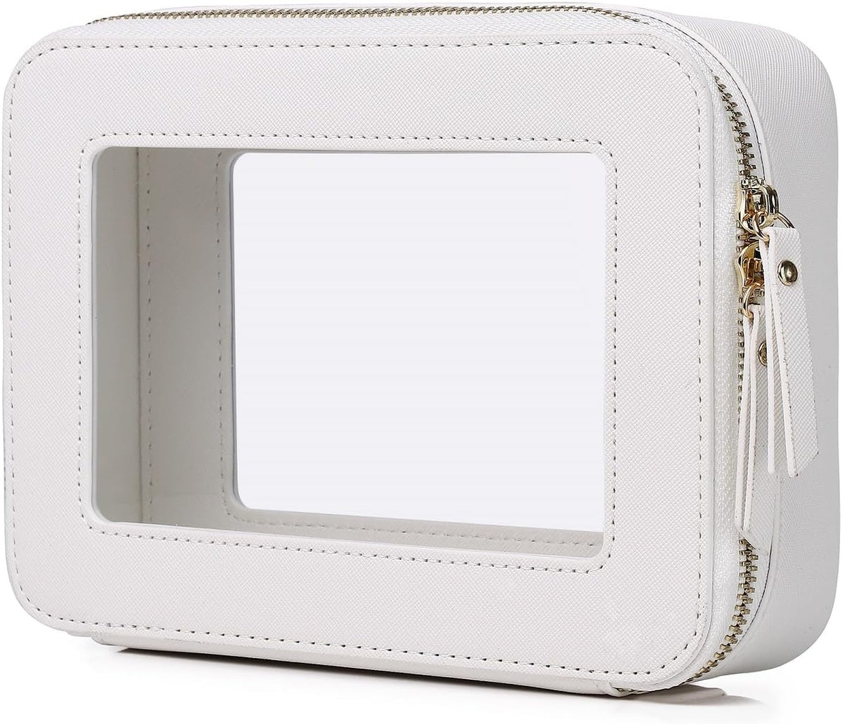 Pinkmik Clear Makeup Bag, (White, M)