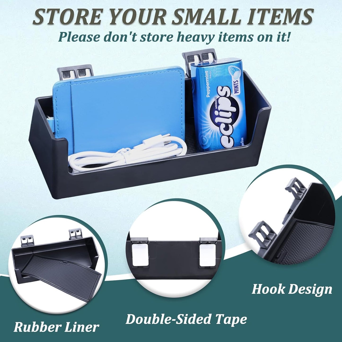 TOPINSTALL Sun Visor Sunglass Holder Compatible with 2021-2026 Ford Bronco 2/4 Door, Glasses Box Card Storage Organizer Interior Accessories 1 Pack Black(Not for Sport Model)
