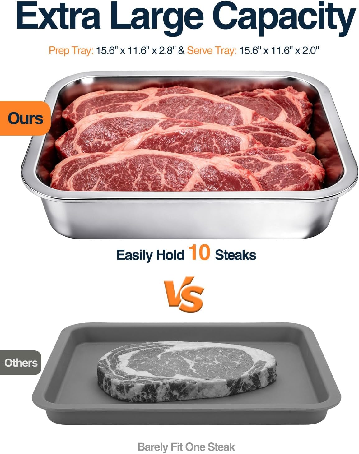 5 in 1 Grill Prep Tray and Carry System, Large Grilling Prep and Serve Trays with Lid and Cutting Board, Deep Meat Marinating Container as BBQ Grilling Gift, Home Series, XL
