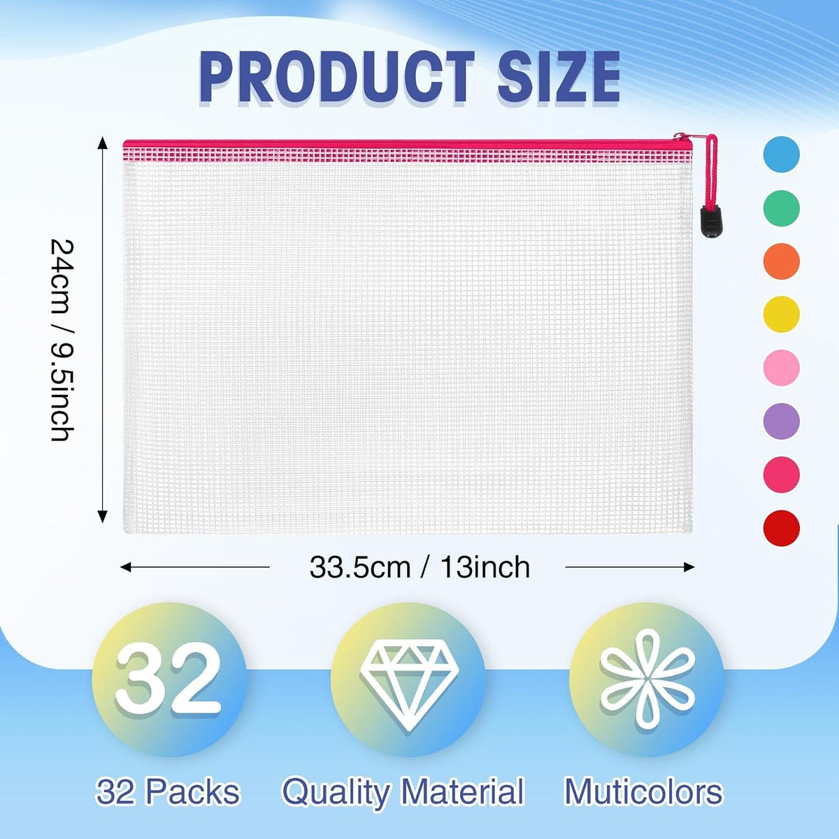Jetec 32 Mesh Zipper Bags Bikini, Stylish Color, 13 x 9.5 Inch, 32 Pcs