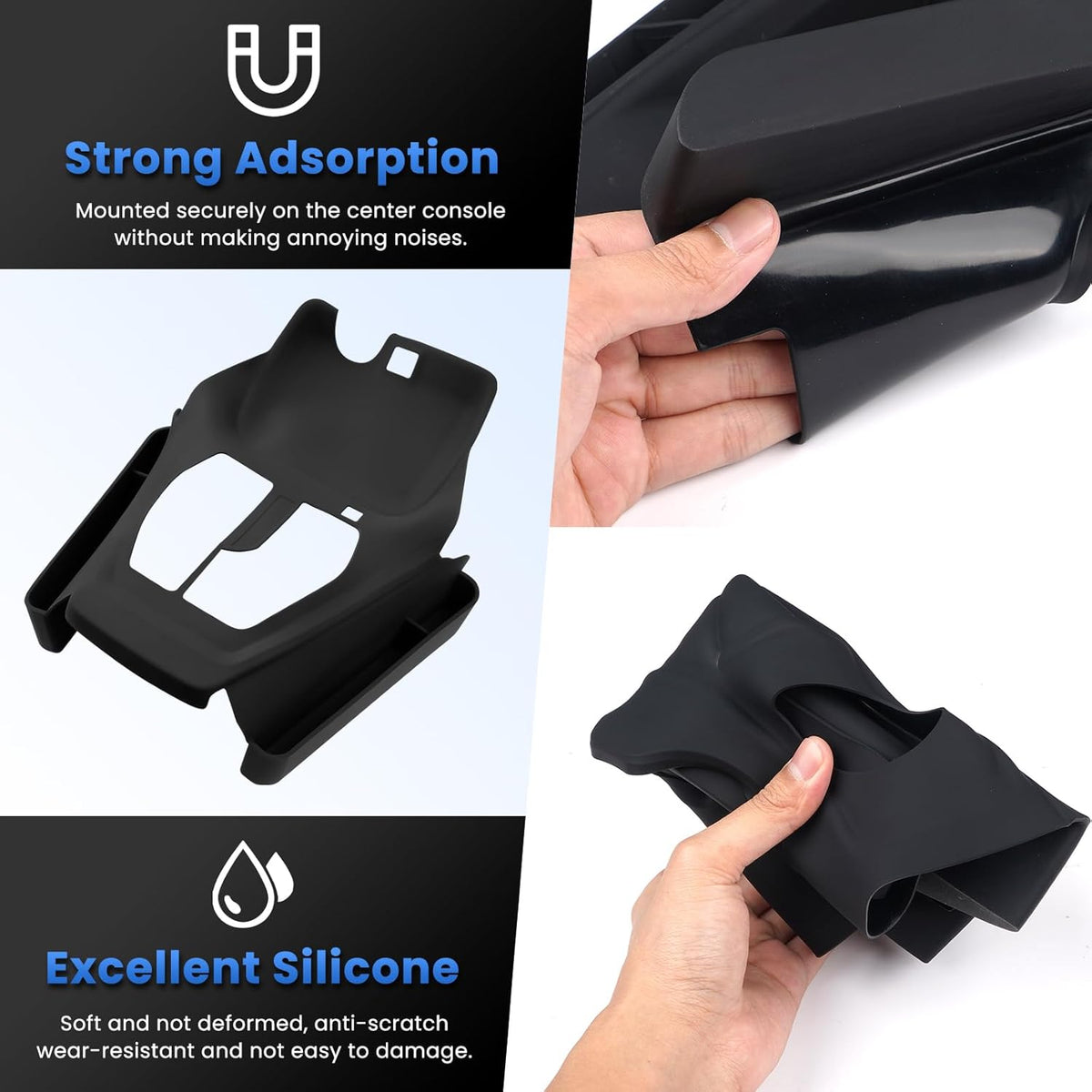 Autorder Silicone Center Console Organizer for 2019-2025 Toyota RAV4 Accessories Seat Gap Storage Box Soft Gear Shift Panel Trim Cover