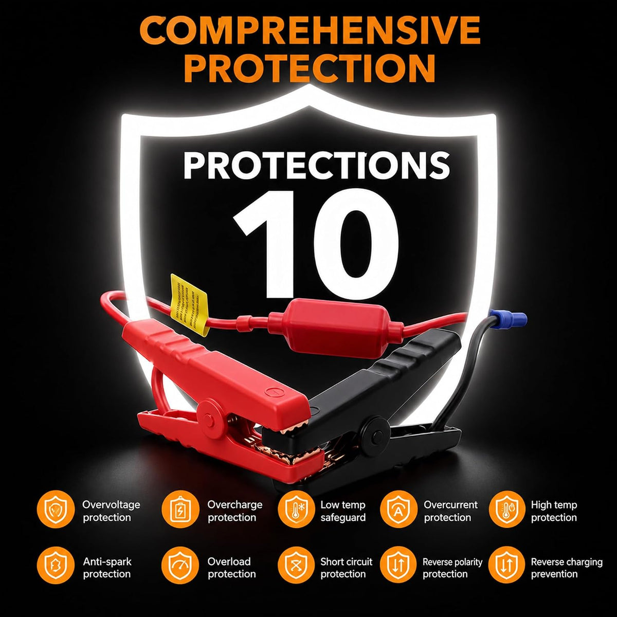 Car Jump Starter with Built-in Air Compressor, Portable Car Battery Jump Box, Multifunctional Tire Inflator, Emergency Car Battery Booster Pack for Cars, Motorcycles, Trucks