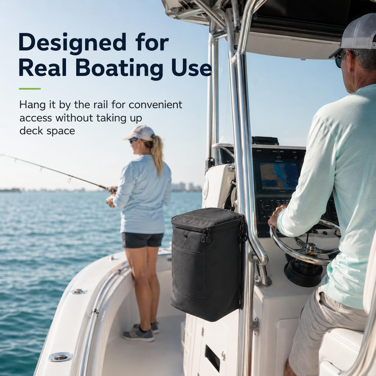 Boat Trash Can, Portable Boat Trash Bag, Reusable Garbage Bag, Easy to Install & Clean, 3.96 Gallons Multi-Purpose Boating Equipment Accessories