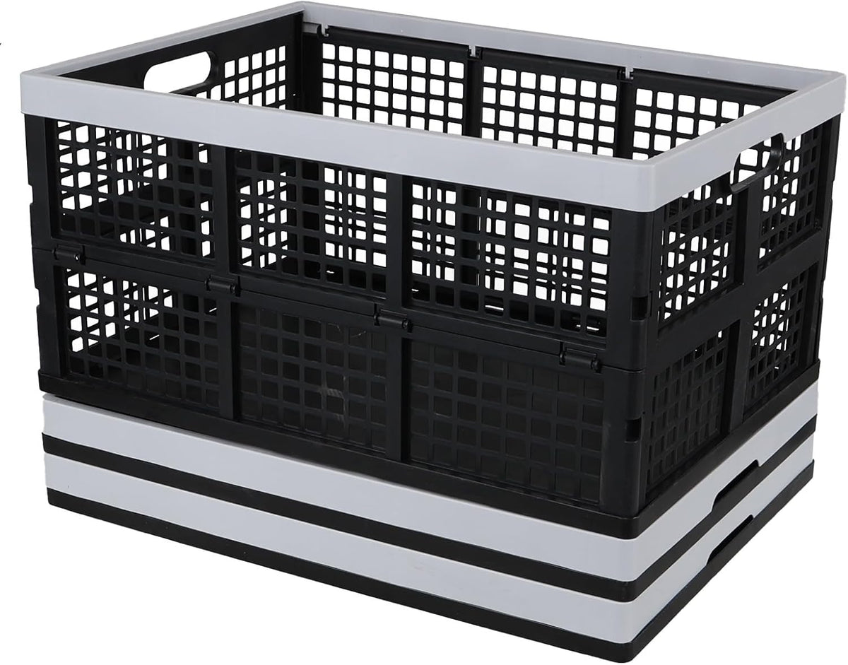 Yuright 3 Pack Folding Storage Crates, 67 L Plastic Stackable Utility Crate