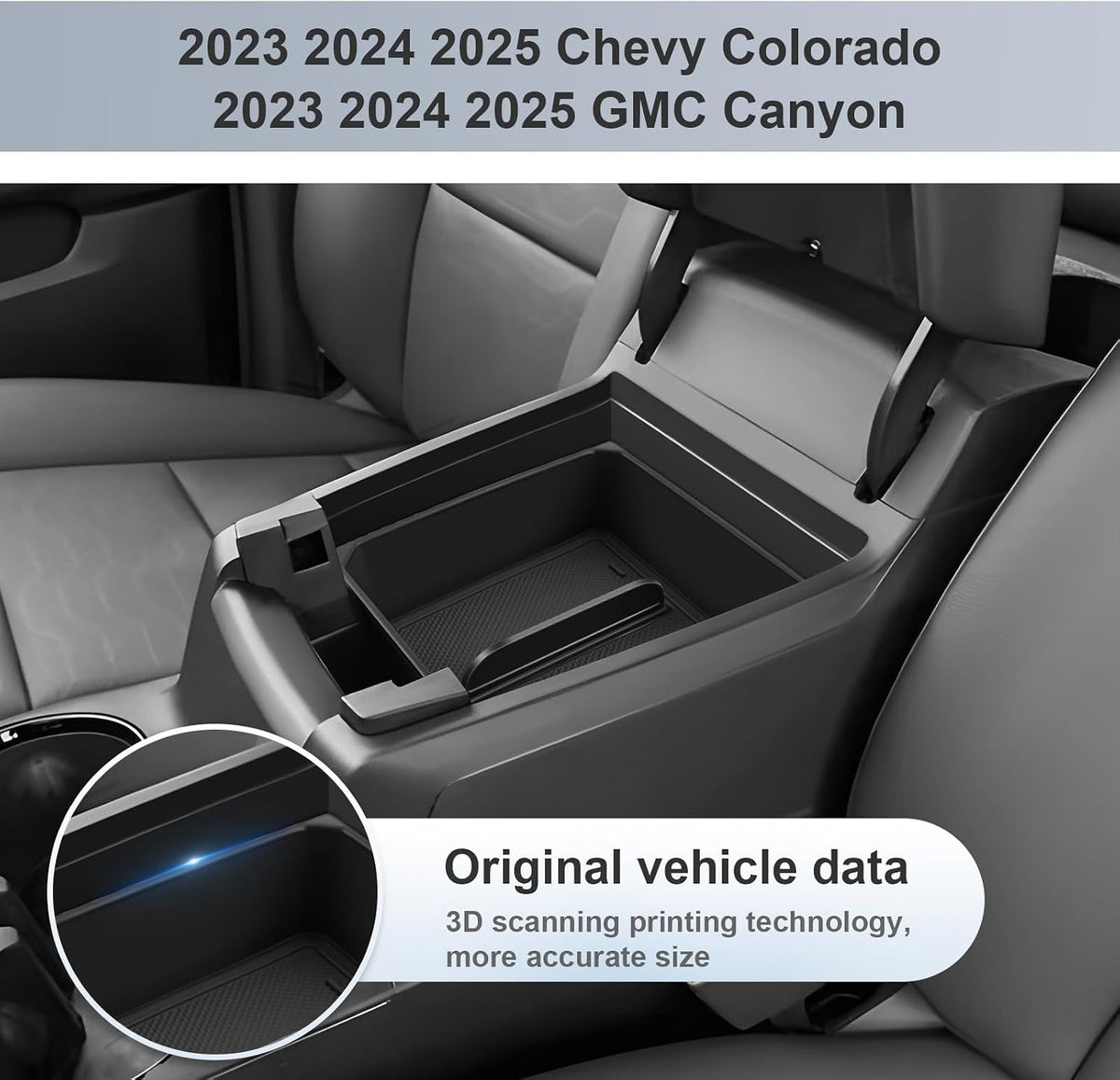 SKTU 2-Pack for 2023-2025 2026 Chevy Colorado/GMC Canyon Center Console Organizer for 2023-2026 Chevy Colorado/GMC Canyon Console Tray 2023 2024 2025 2026 Colorado Canyon Accessories Double Layers