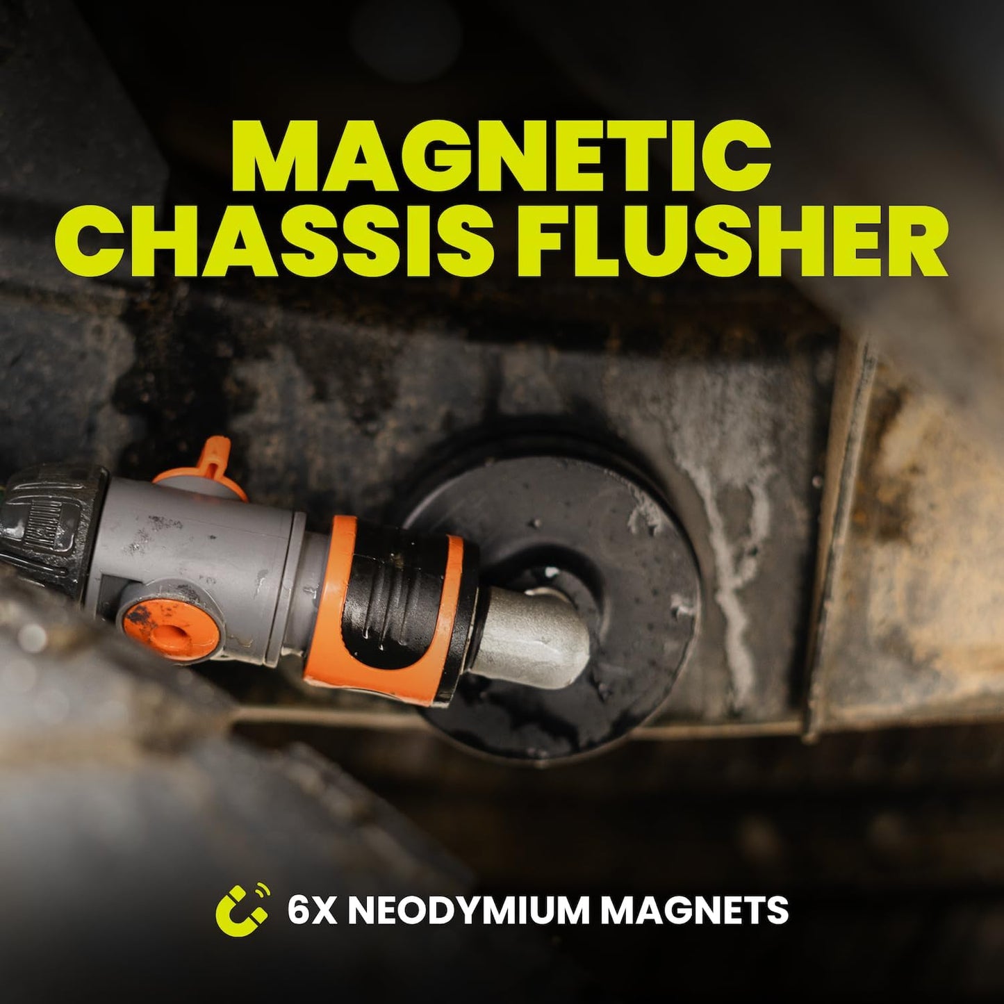Magnetic Chassis Flusher with Hose - Underbody Chassis Flush for Off-Road Vehicles, Undercarriage Chassis Cleaner, Offroad Car &amp; Truck Rust &amp; Salt Protection, Garden Hose Chassis Nozzle Kit