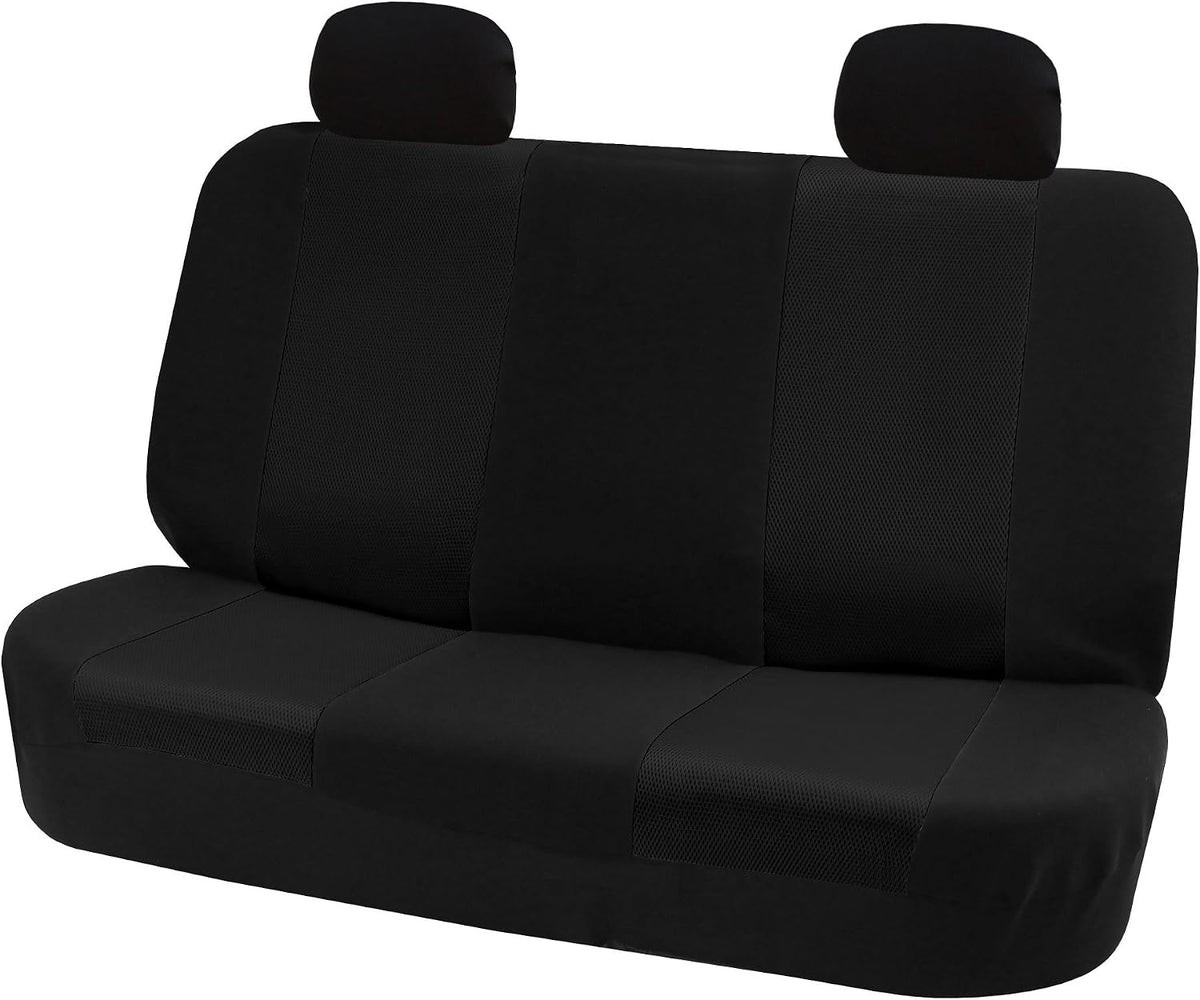 FH Group 3D Air Mesh Car Seat Covers Front Set – Universal Fit Automotive Seat Protectors, Washable Low Back Bucket Seat Covers for SUV, Sedan, Car Accessories, Beige/Black