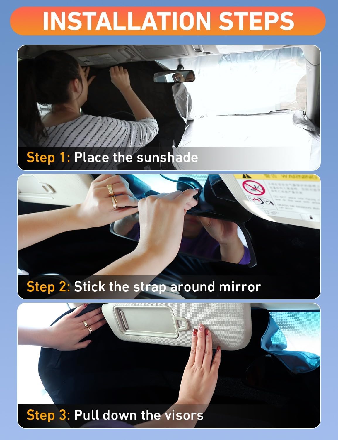 EcoNour Windshield Sunshade Compatible for Acura MDX 2014-2018 2019 2020