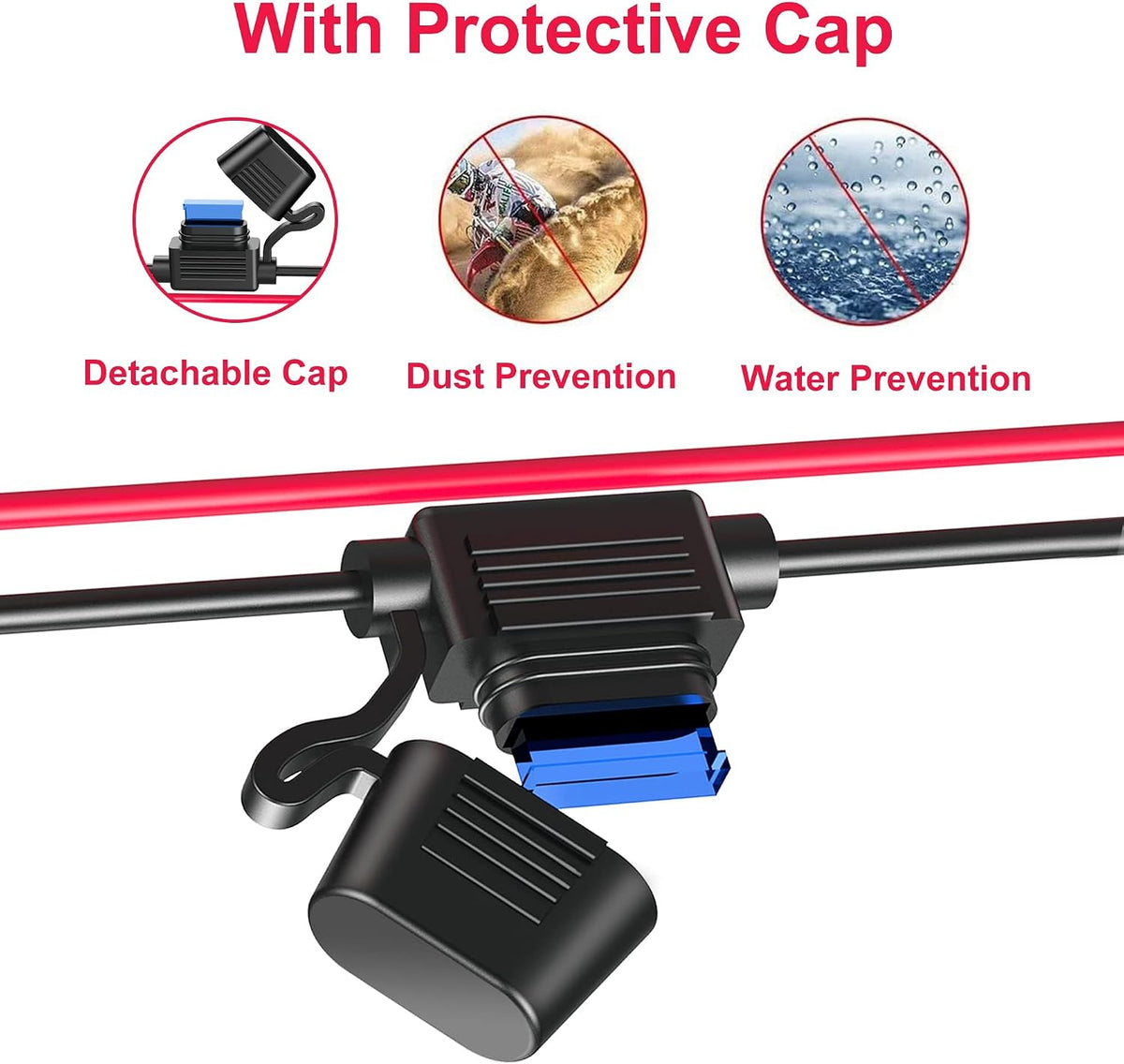 EUGIZMO Cigarette Lighter Splitter, 200W 3 Socket Car Plug Power Outlet