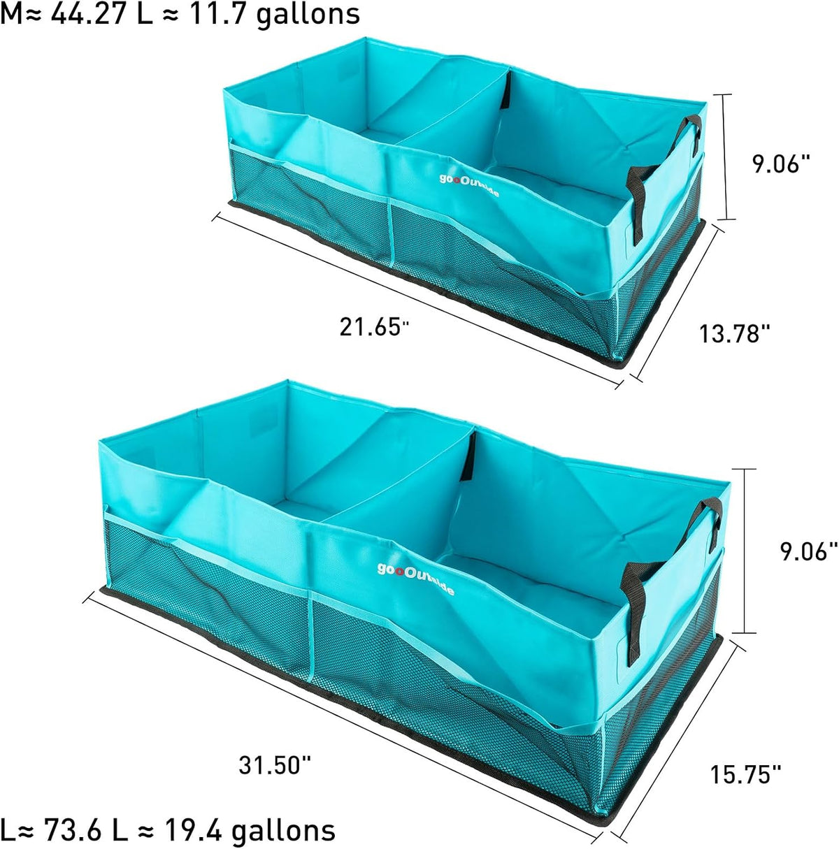 Heavy-Duty Waterproof Car Trunk Organizer – Rugged PVC-Coated Organizer, Collapsible Storage for Truck, SUV, Road Trips, Camping, Overlanding & Outdoor Adventure (Blue, M)