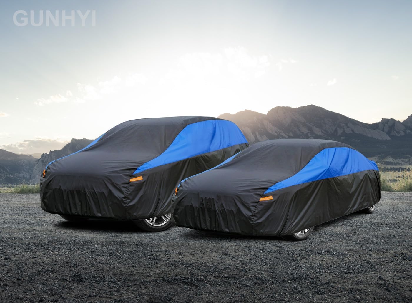 GUNHYI Car Cover for Automobiles All Weather Waterproof, Universal Fit Sedan Chevrolet Corvette, Ford Fusion, Kia Stinger, Nissan Maxima, Buick Regal, Subaru Legacy, Honda Accord etc.