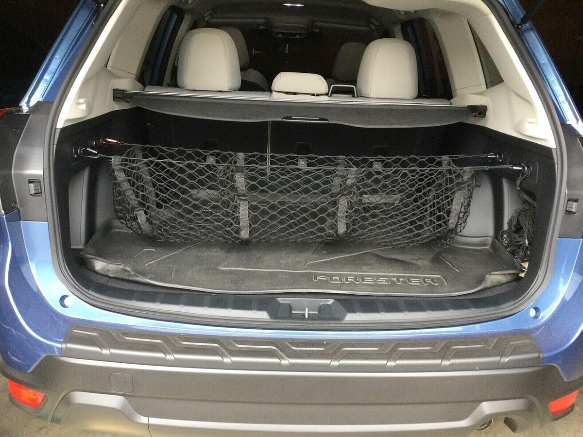Trunk Organizer Cargo Net for Subaru Forester 1998–2026 – 3 Pockets Envelope Style Cargo Net for SUV Truck – Premium Mesh Elastic Car Trunk Organizer – Compatible with Forester