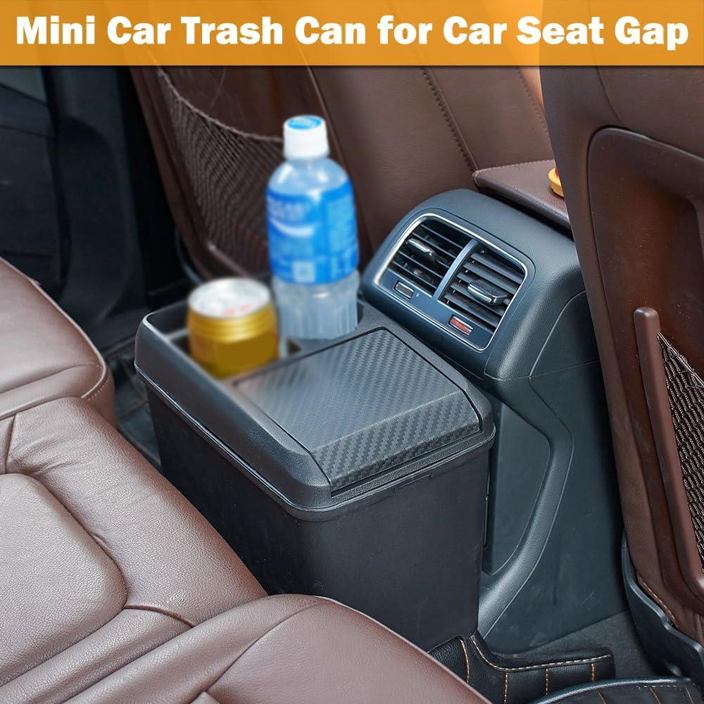 Car Trash Can Bin Waste Container Multi-Function Storage Box Car Cup Holder Car Organizer