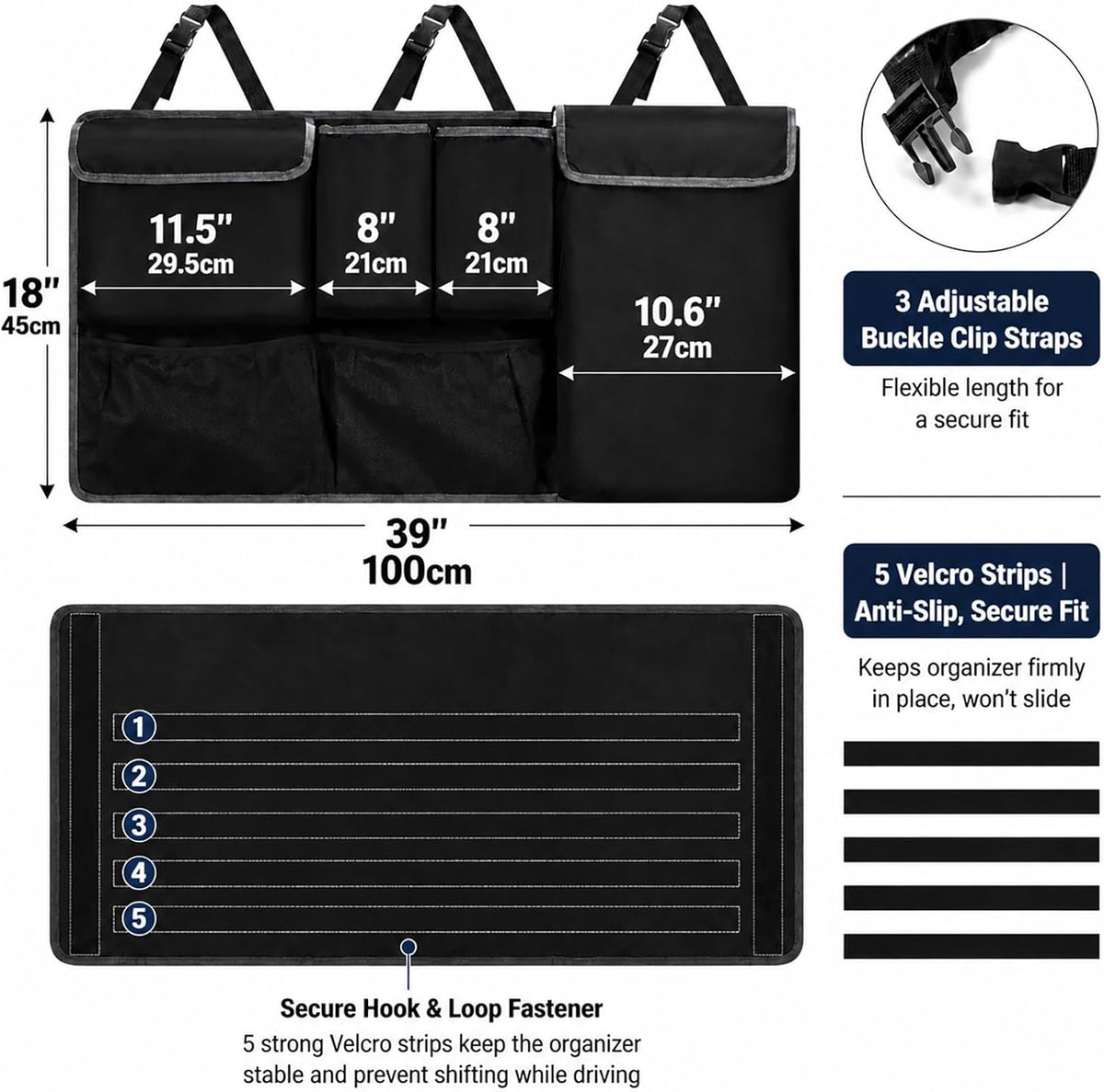Car Trunk Organizer Backseat Hanging Storage Bag for 2000-2026 Subaru Crosstrek Forester Outback Ascent Premium Sport Limited Base Touring XT SUV Accessories