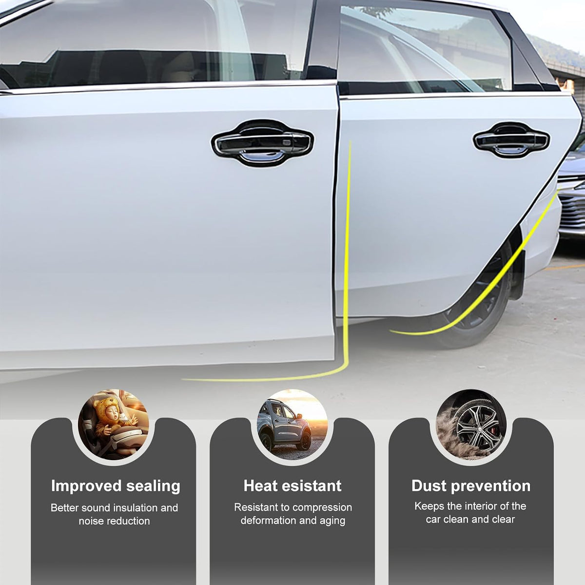 L Shaped Door Edge Trim Molding 26FT – Universal Car Door Protector Strip with Adhesive, Rubber Edge Guard for Truck SUV, Anti-Scratch Flexible Seal
