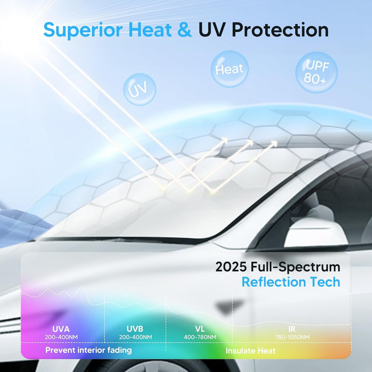 KUST Windshield Sun Shade for Chevy Chevrolet Equinox EV 2024-2025 2026 Custom Fit Sunshade Foldable Sun Protectors Interior Accessories Blocks UV Rays
