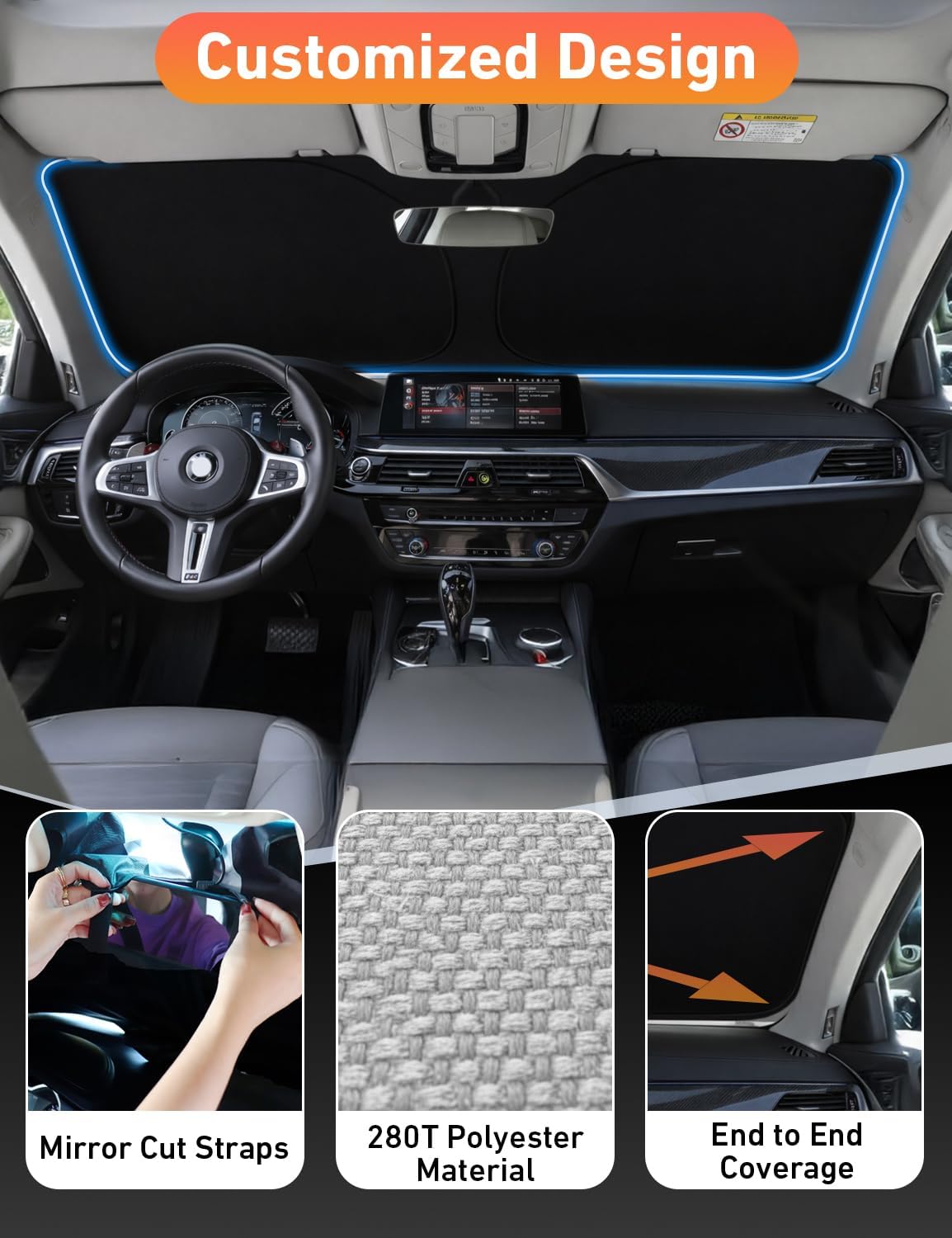 EcoNour Windshield Sunshade Compatible for Toyota Camry 2025 2026