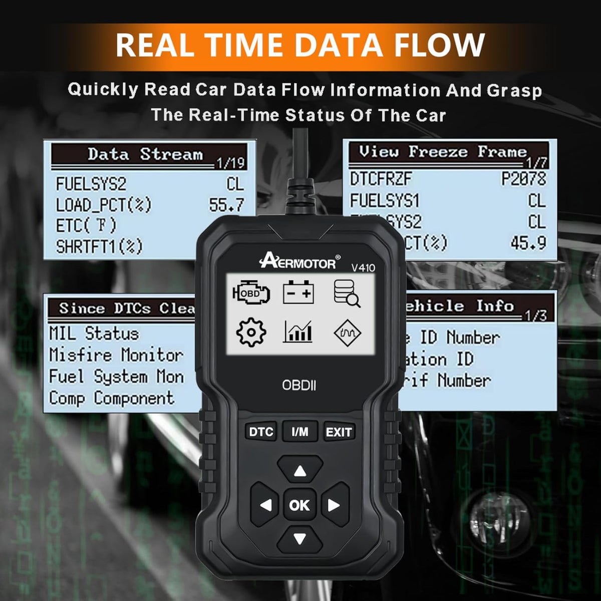 OBD2 Scanner, V410 Car Scanner Diagnostic Tool,Car Code Reader Scan Tool
