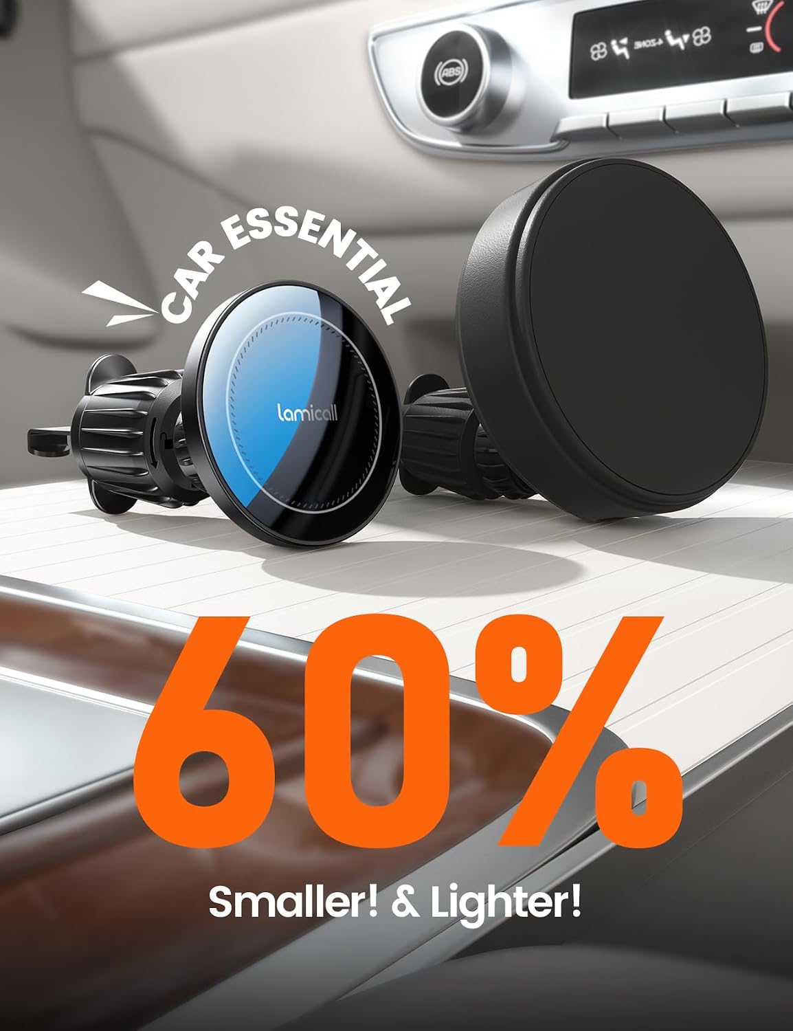 Lamicall 15W for MagSafe Car Mount Charger Vent Dashboard 360° for iPhone
