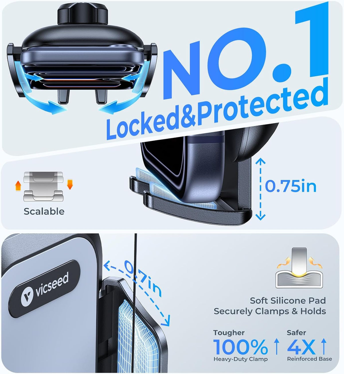VICSEED 2026 Upgraded [86LBS Ultra-Powerful Suction] Car Phone Holder Mount