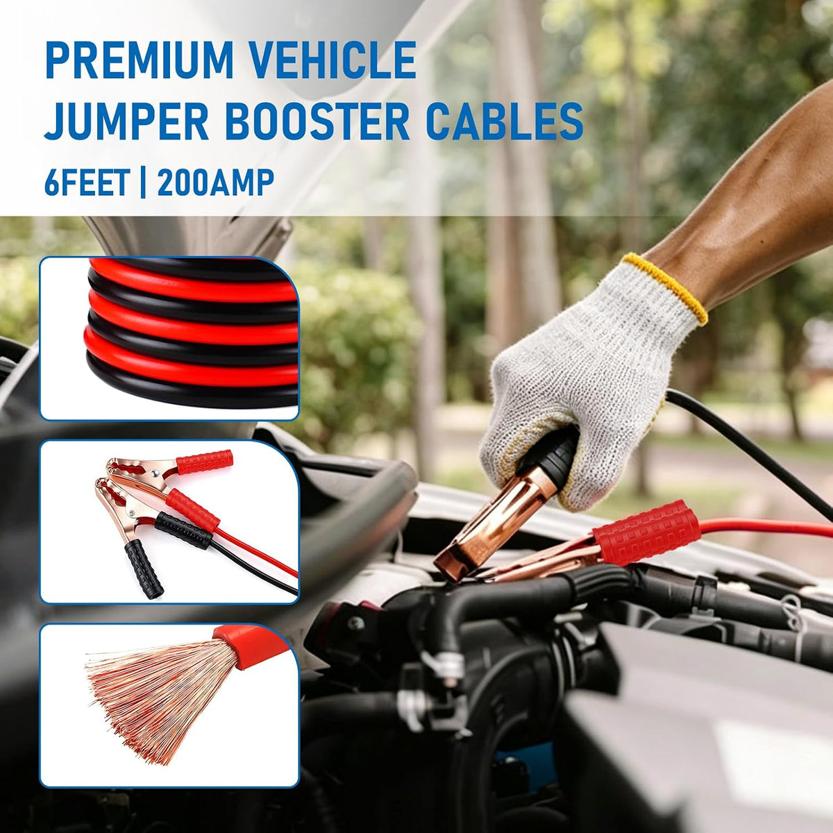 Amiss Car Emergency Roadside Kit, Safely Kit with Jumper Cables and Tow Straps, Headlamp, Safety Hammer, Work Gloves, Bandages, PVC Tape, Gifts for New Drivers, Car Accessories for Roadside Emergency