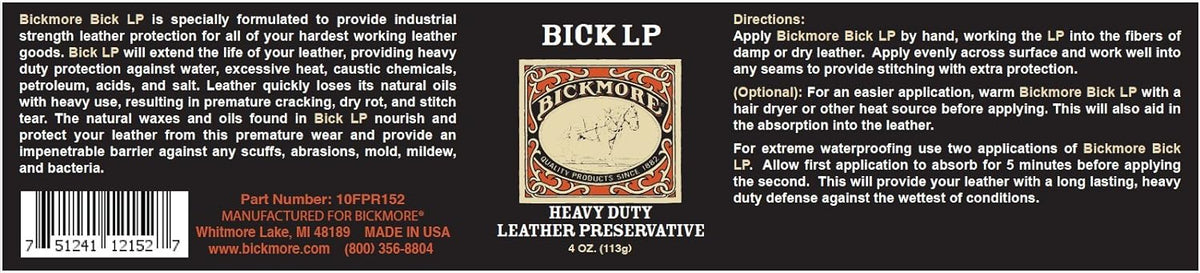 Bickmore Bick LP Leather Conditioner 4 oz, Scratch Repair
