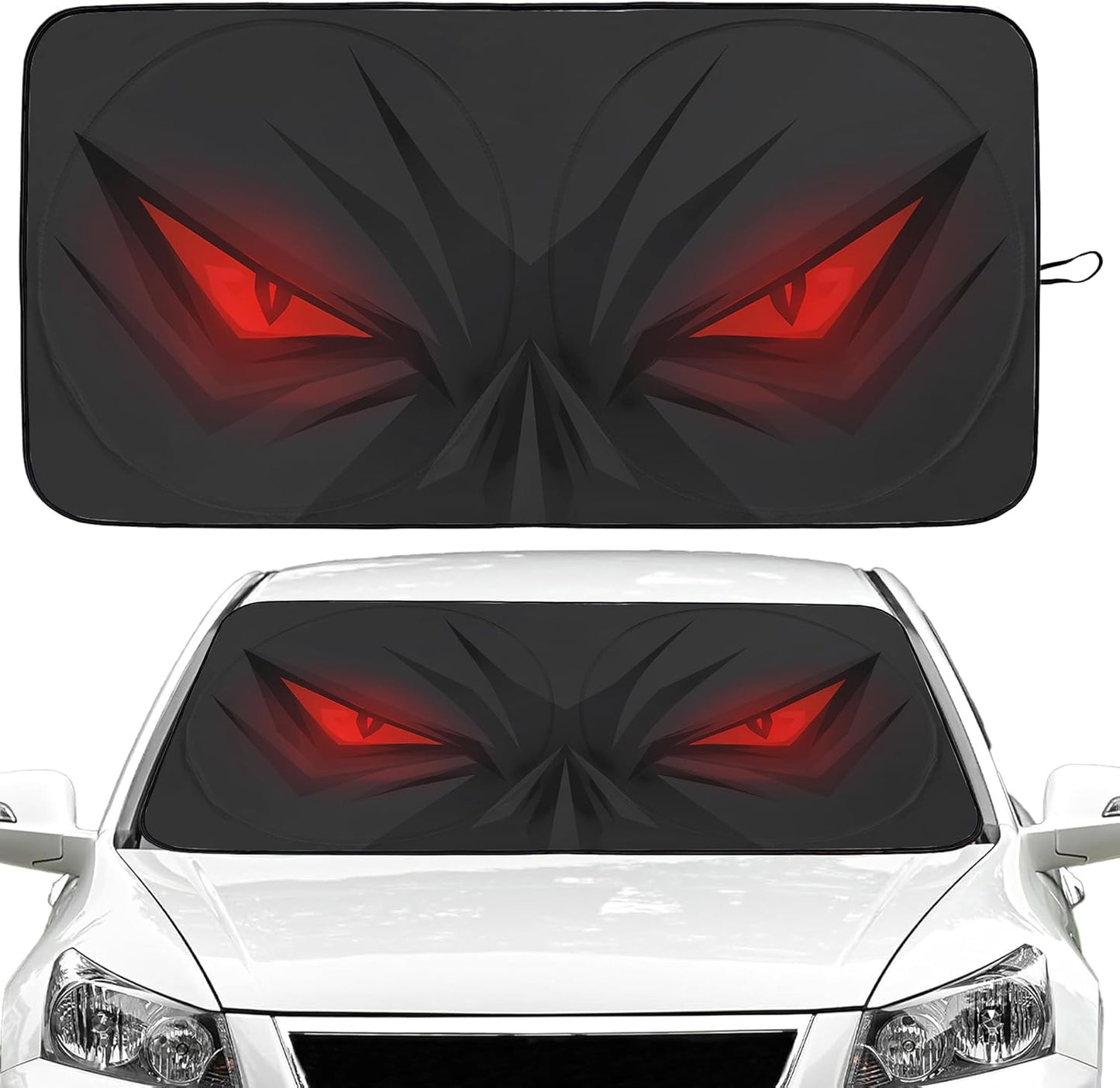 Red Eyes Car Windshield Sun Shade Foldable Sunshade Front Window Cover Sun Visor Protector Accessories (59x27.5 inches)