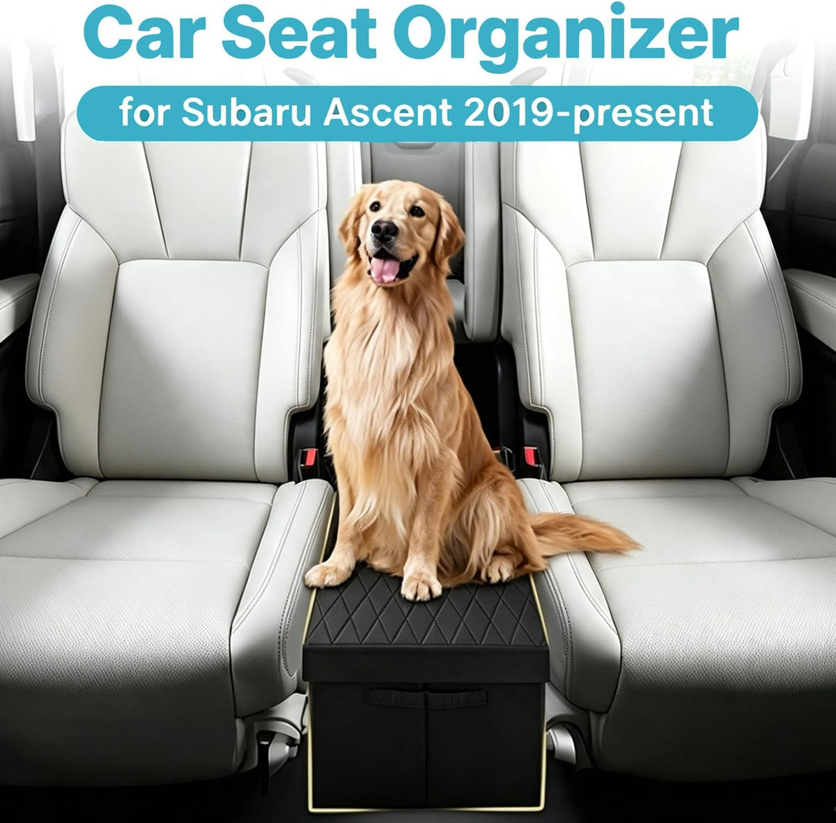 Mixsuper Liner Car Seat Organizer for Subaru Ascent 2019-2026, Console Organizer Backseat Box for Subaru Ascent, Dog Box Storage Bin Supplies Travel Accessories