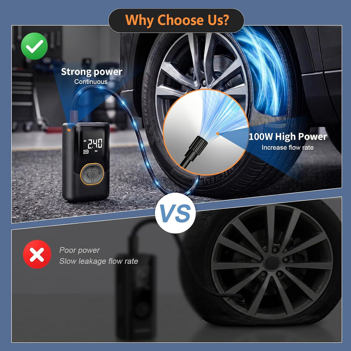 Portable 150PSI Cordless Tire Inflator, Auto Shut-Off Digital Gauge for Car