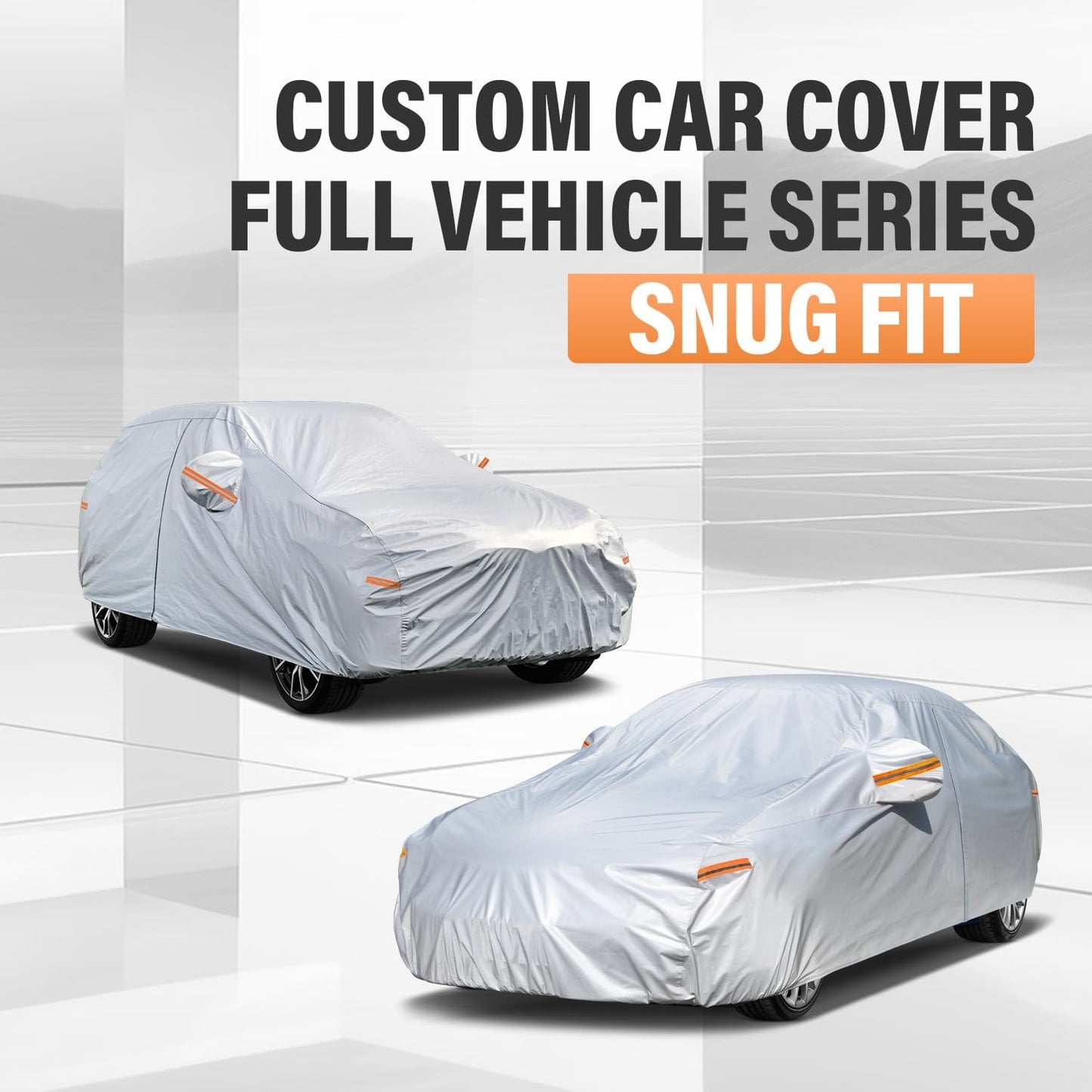 Kayme Sedan Car Cover Waterproof All Weather for Automobiles - See Vehicle Size Chart for Accurate Fit - Outdoor Full Exterior Cover Sun Rain Snow UV Protection with Zipper. Size A4 (See Size Chart)