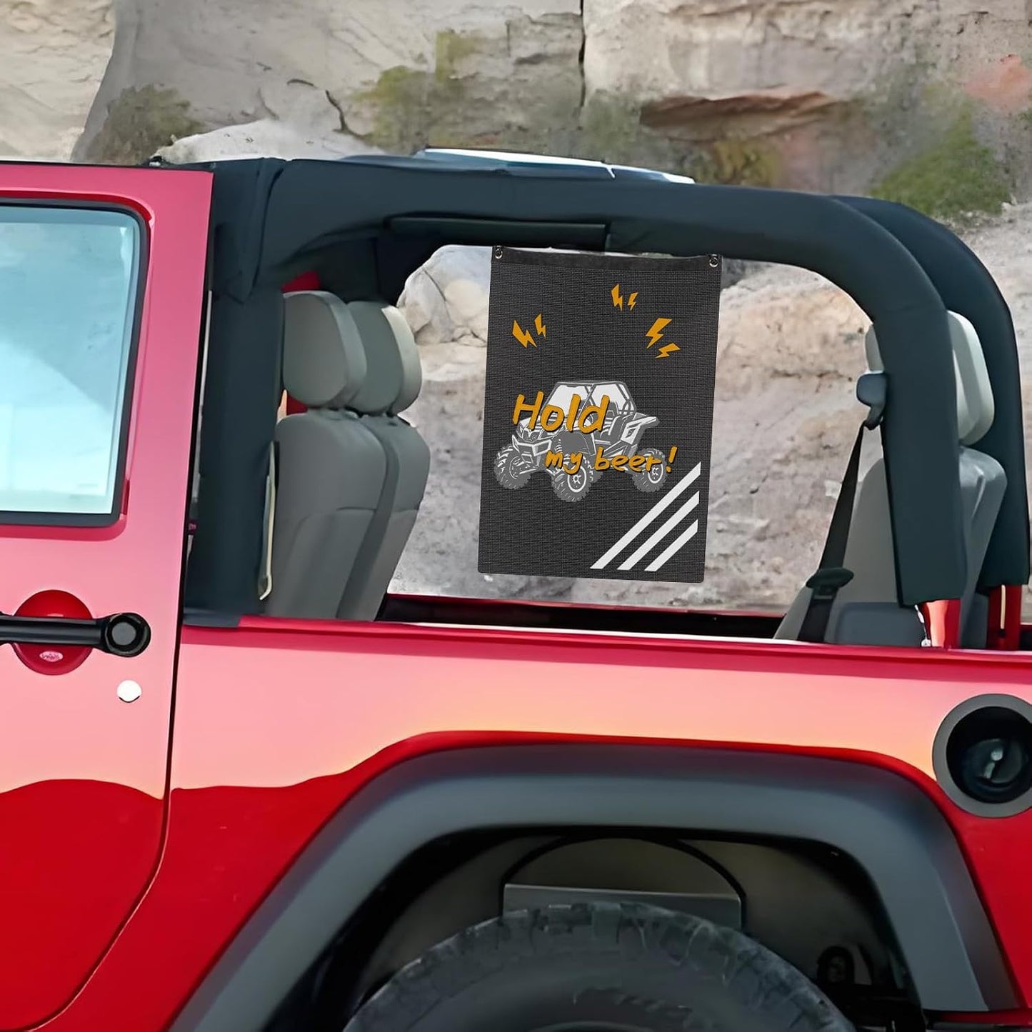 UTV Accessories ATV Trash Bag Hanging Special Design Patterns Off Road SXS, RZR, Compatible With Can-Am, Cfmoto, Teryx, Kawasaki, Golf Cart, Arctic Cat Boat Trash Can, Side By Side Accessories