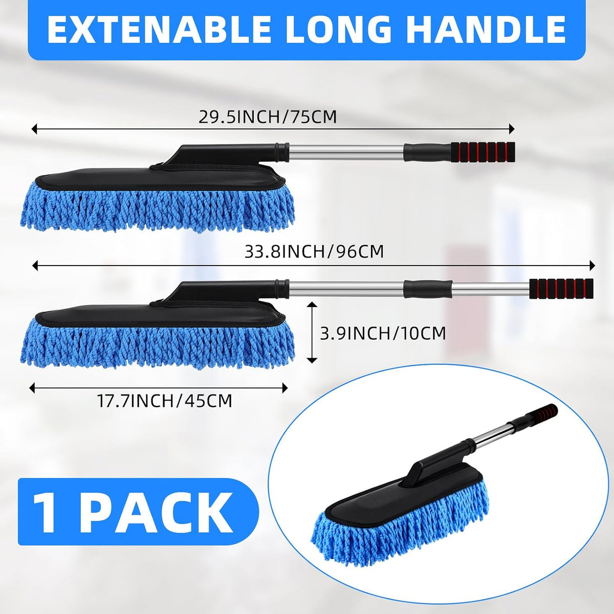1 Pack Microfiber Car Duster Exterior Scratch Free, Blue