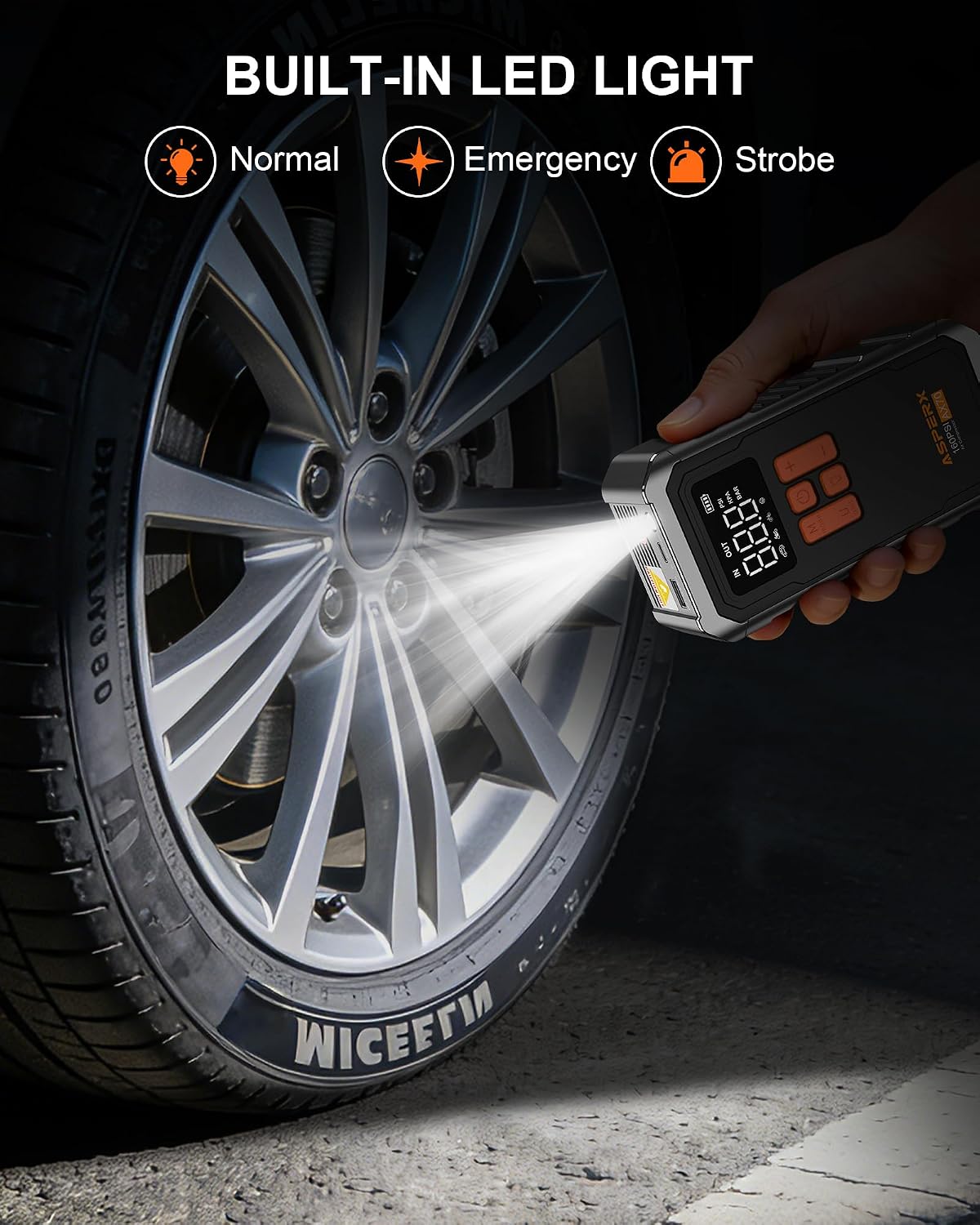 AsperX 160PSI Tire Inflator Portable Air Compressor for Car/Moto/Bike/Ball