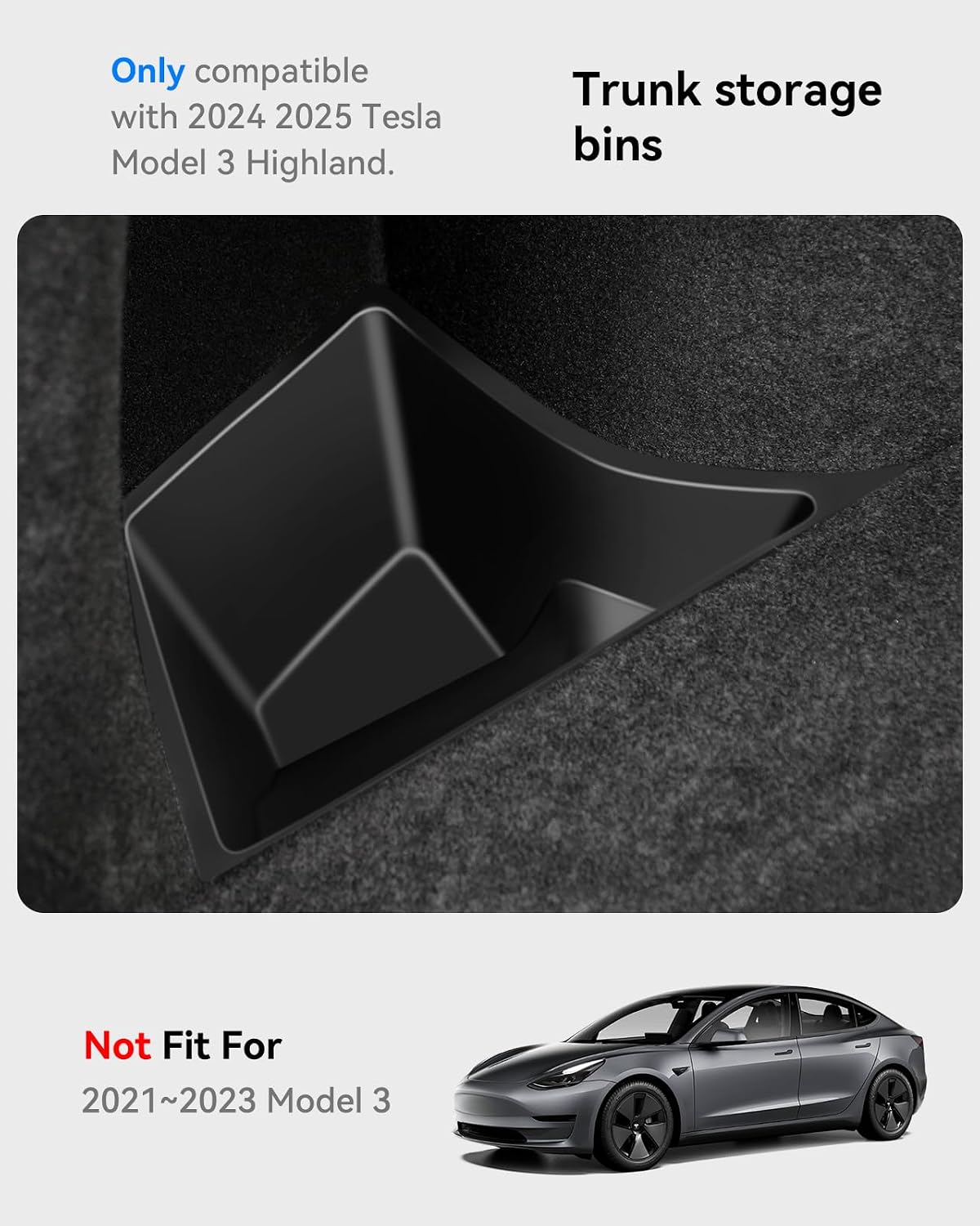 Trunk Organizer for 2024 2026 Tesla Model 3 Highland Accessories