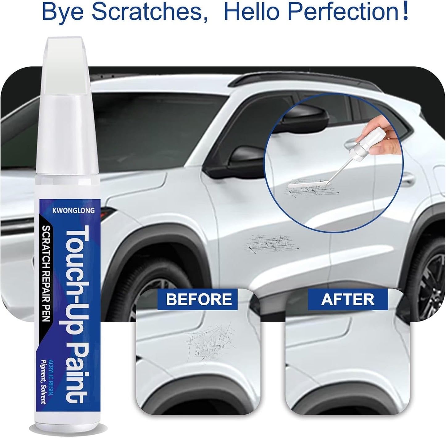 for Chevy Silver Ice Metallic (GAN/WA636R) Car Touch-Up Paint, Compatible with Chevrolet-GMC Car Paint Scratch Repair Kit, Quick & Easy Solution to Repair