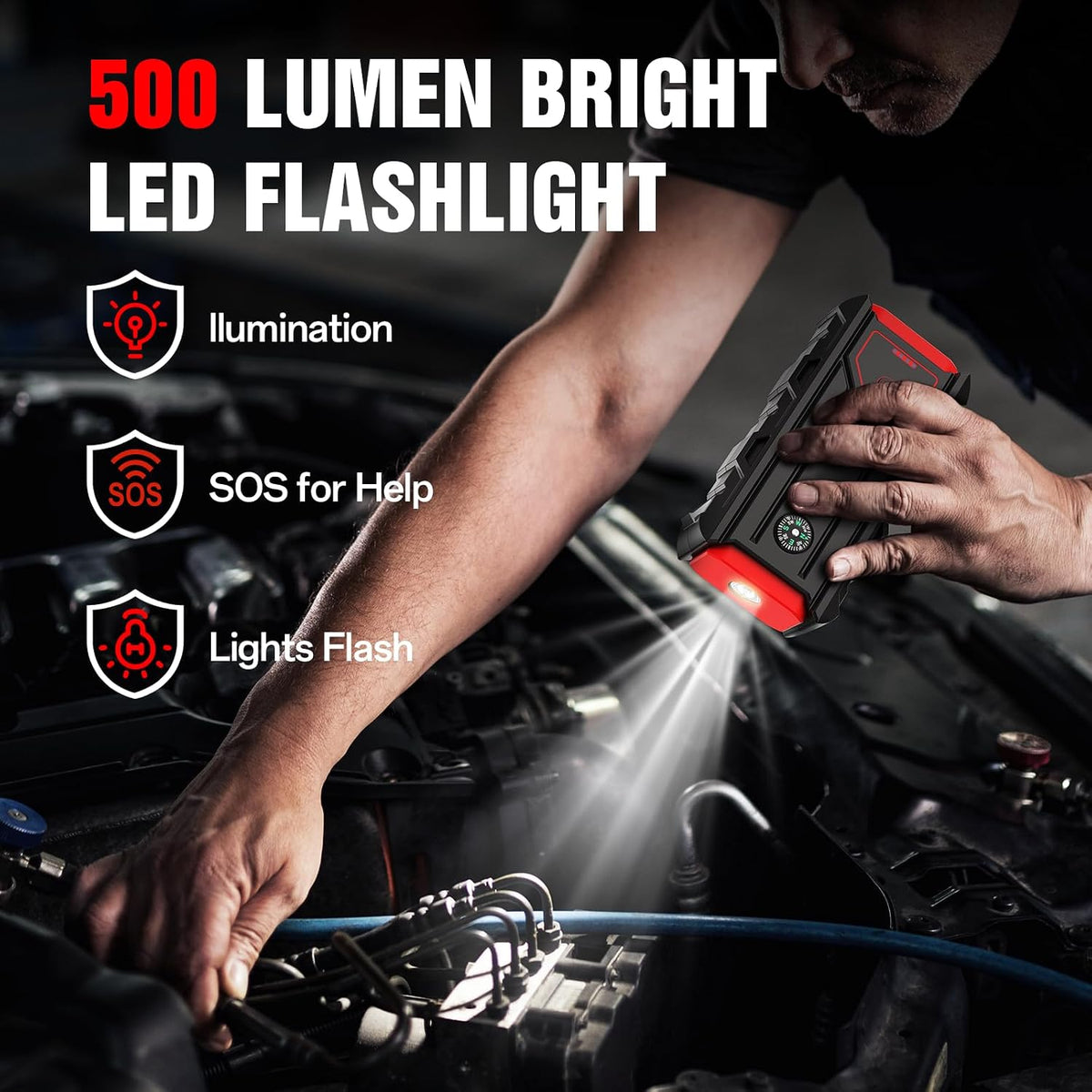 8000mAh Car Jump Starter, 12V Emergency Jump Starter