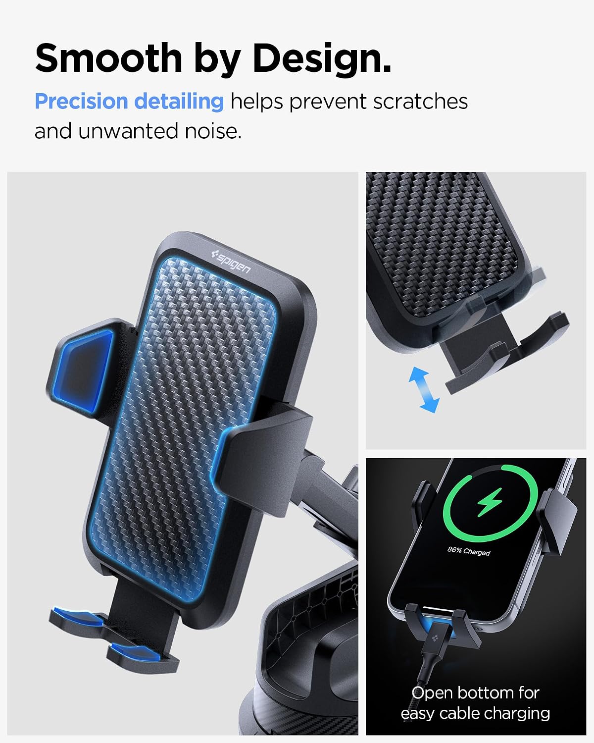 Spigen Carbon Fiber Dashboard Car Mount with Multi-Angle Telescopic Arm
