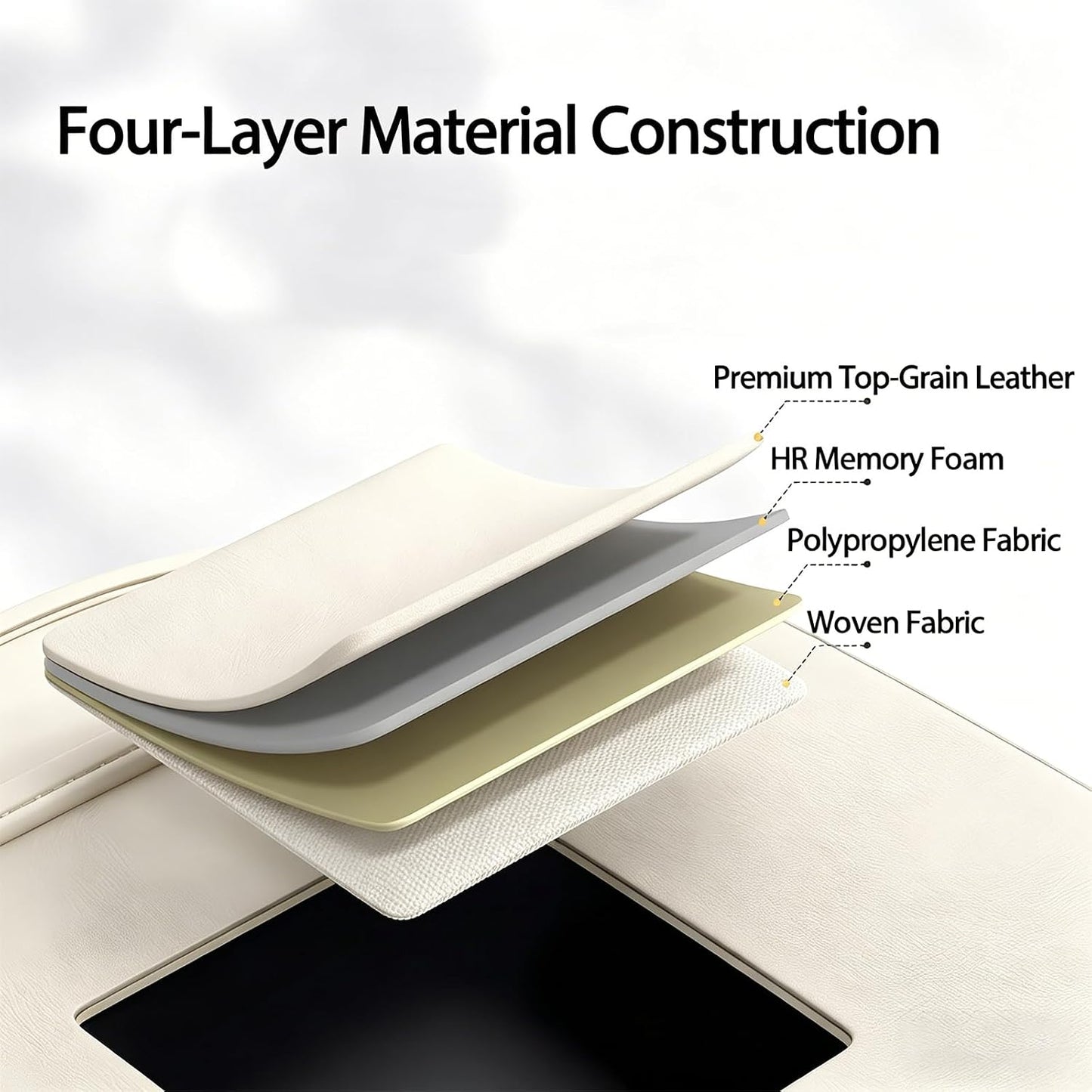 2 Pack Universal Foldable Car Backseat Organizer with Table Tray, Car Seat Back Protector with Touch Screen Phone Holder, Premium Leather Kick Mats with Storage Pockets Tissue Holder (Beige)