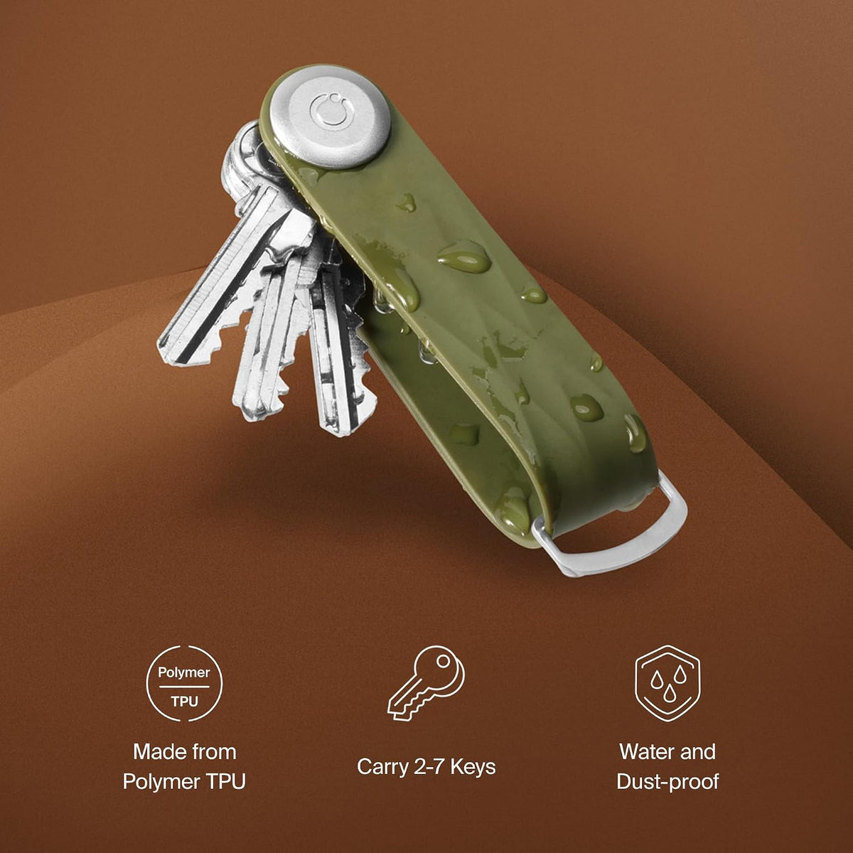 orbitkey New Active Key Organizer Lite w/updated D-Ring | Weather Resistant, Stainless Steel Locking Mechanism