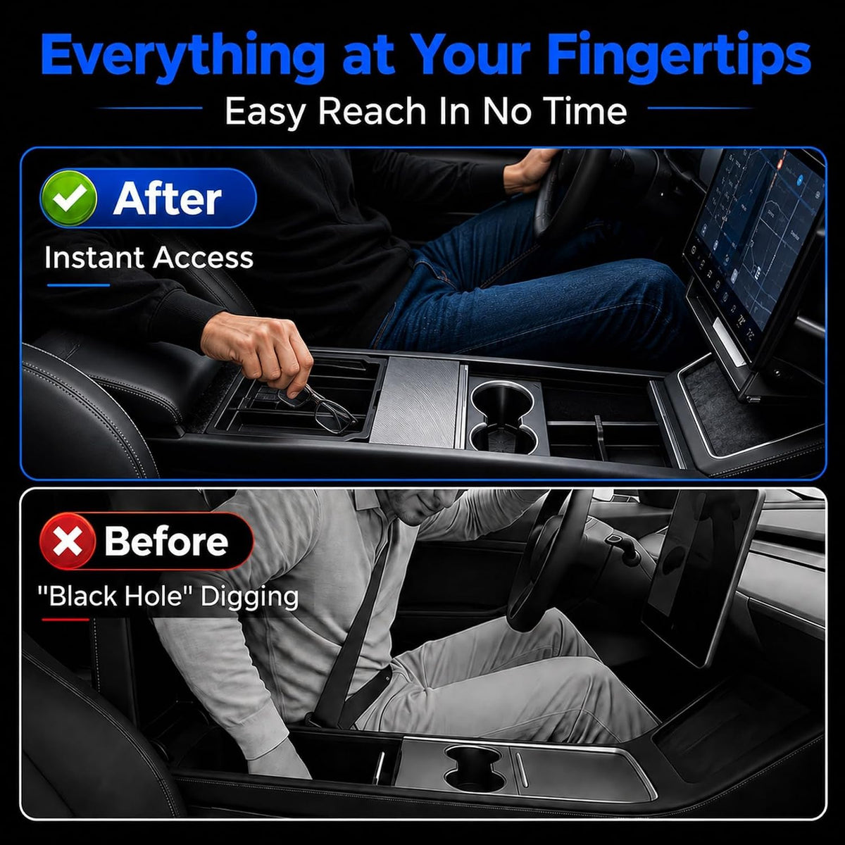 Tesla Model Y Center Console Organizer,Tesla Model 3 Accessories 2026
