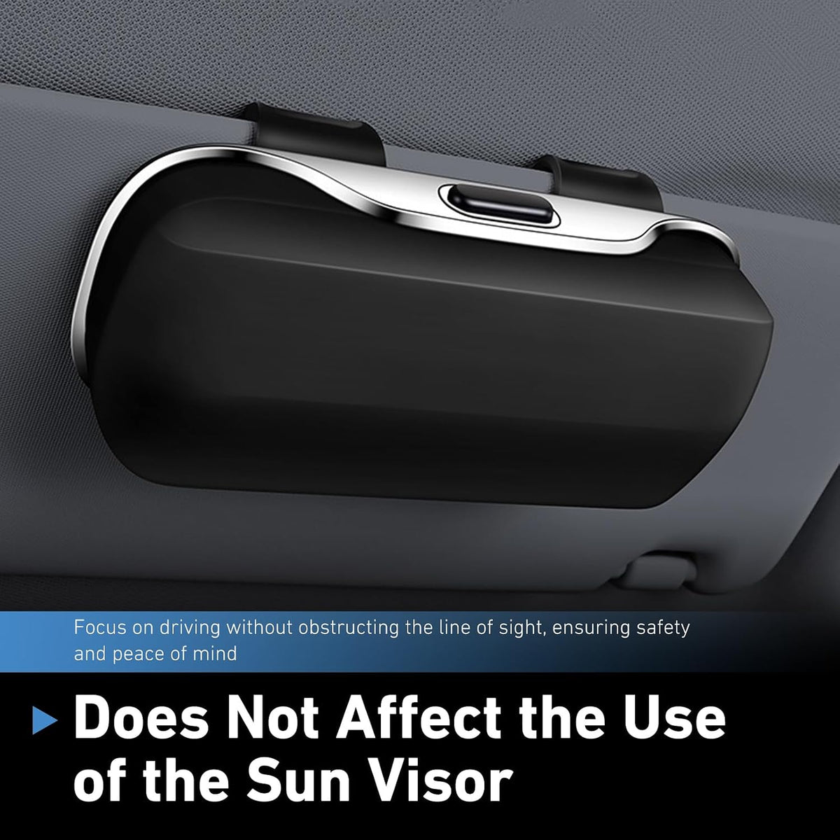 Glasses Holder for Car, Multifunctional Visor Sunglass Holder, Scratch-resistant Sunglasses Storage Case, Push-to-close Sun Visor Organizer, for Most Car, SUVs, Trucks (Black)