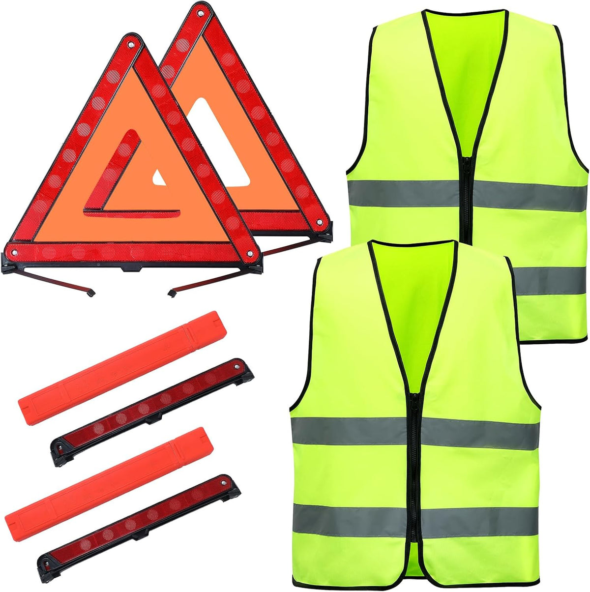 MYFULLY 2-Pack Emergency Warning Triangle with Reflective Safety Vest