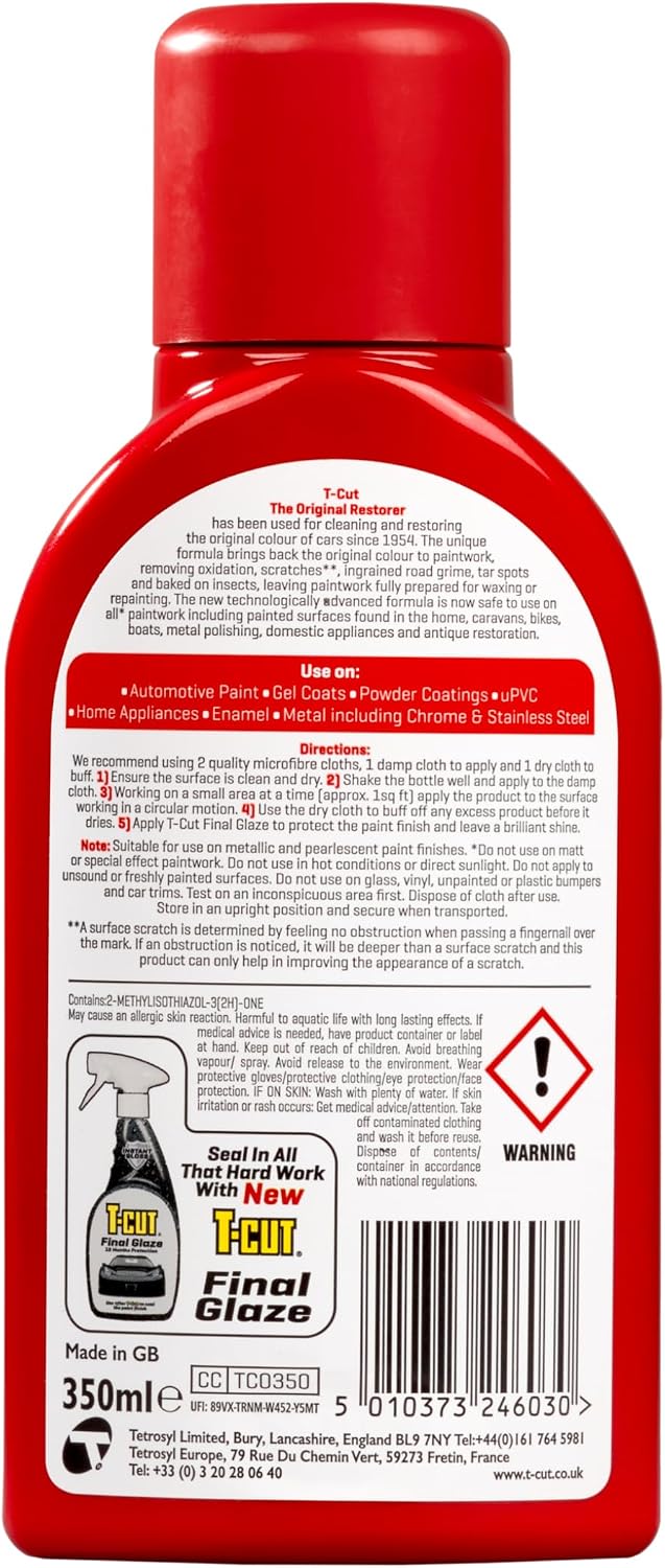 T-Cut Original Car Paintwork Restorer & Scratch Remover, 10.5 Fl Oz