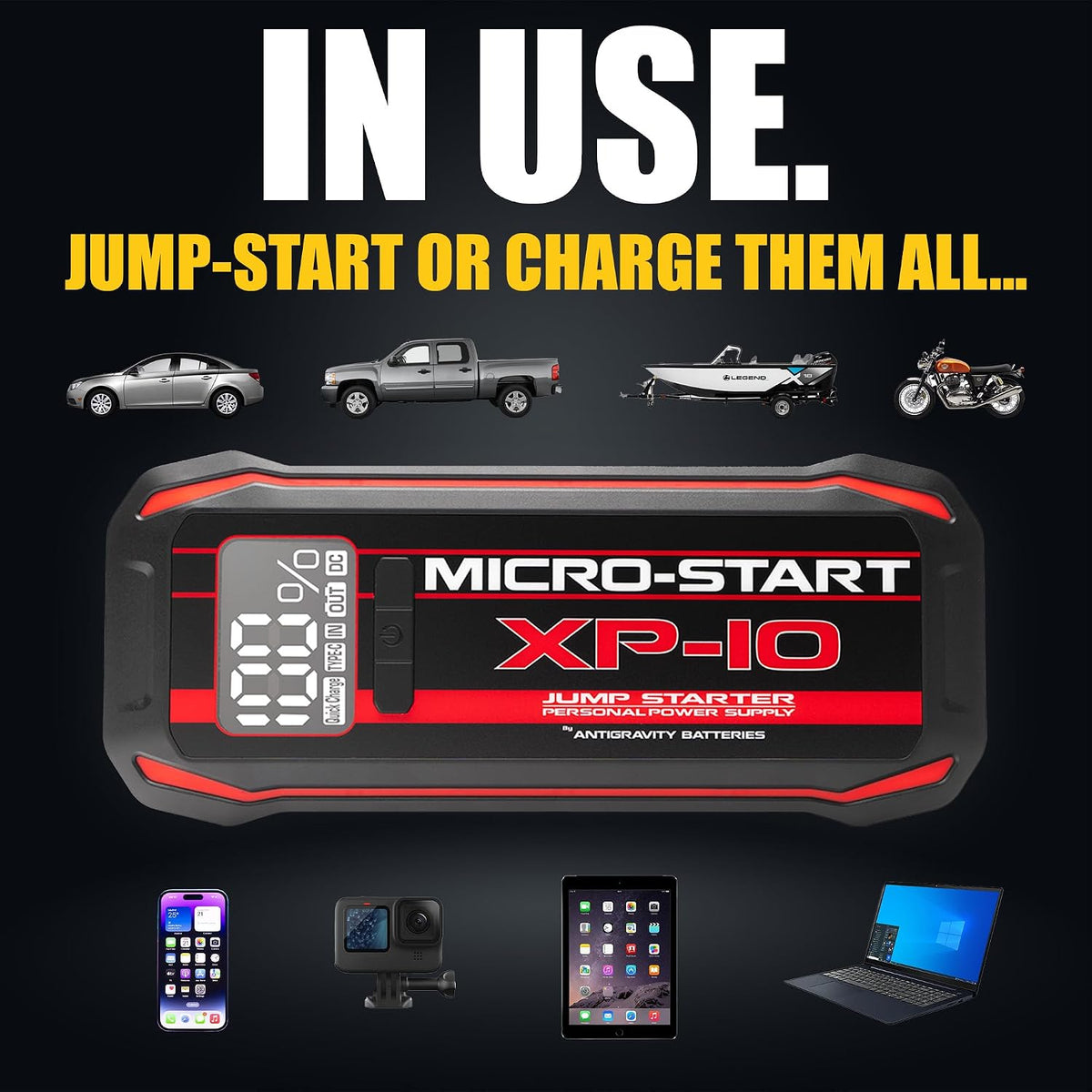 Antigravity Batteries 600A Lithium Jump Starter – 12V Portable Battery Booster for Gas & Diesel Vehicles up to 7.3L, Compact Jump Box with USB-C Fast Charging