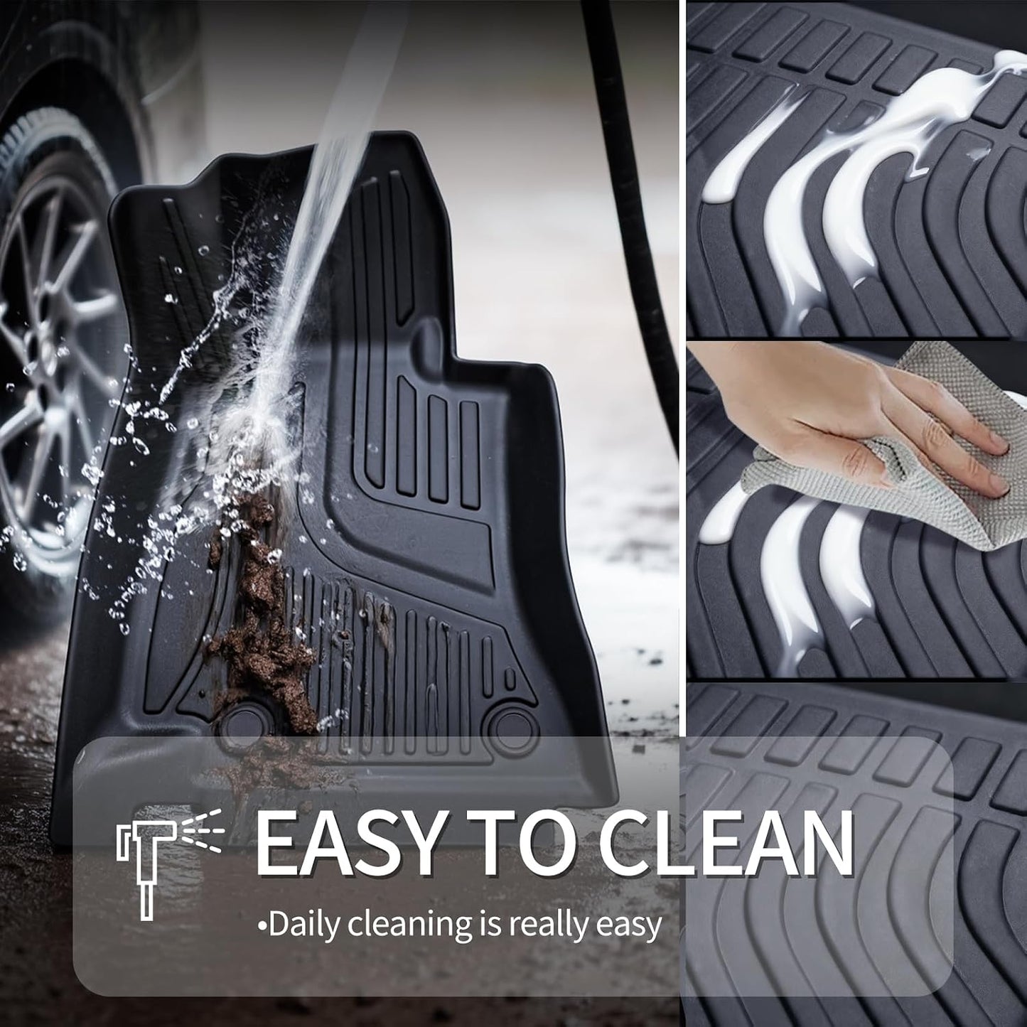 TPE Floor Mats & Cargo Liner for Mazda CX-30 2020-2026 All-Weather Protection | Full Coverage | Odorless Car Mats & Trunk Tray Custom Fit Set Accessories - Black