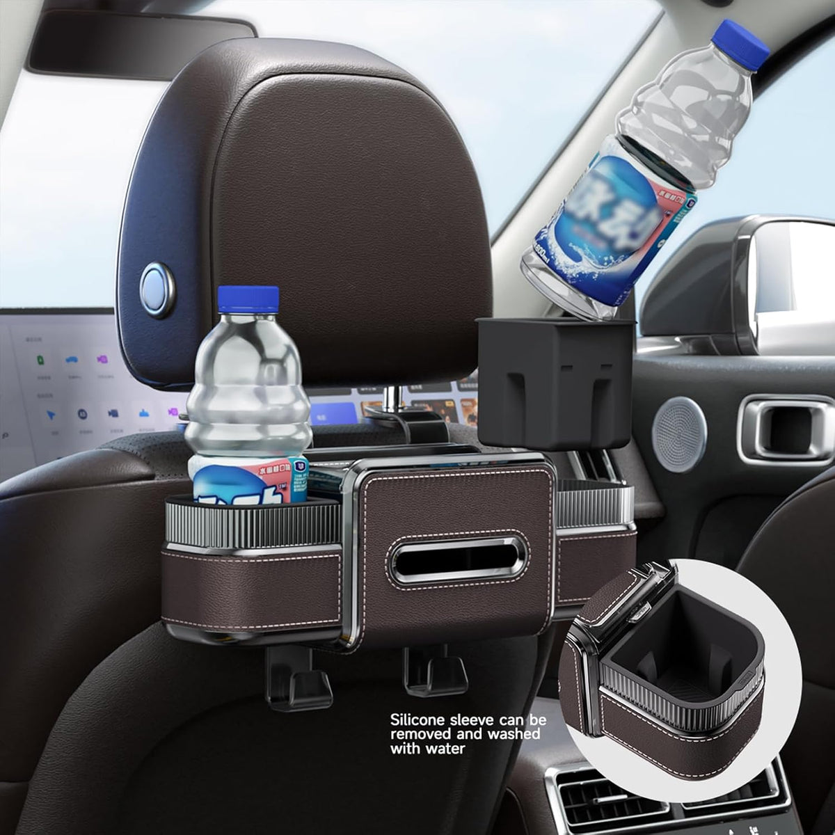 6-in-1 Car Headrest Backseat Organizer, Back Seat Car Organizer and Storage