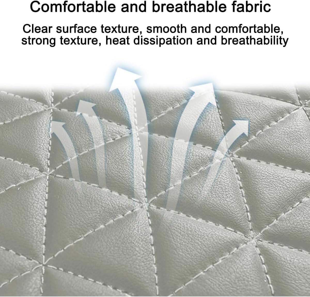 2PCS Leather Car Seat Cover, Front Bottom Seat Protector Pad, Gray
